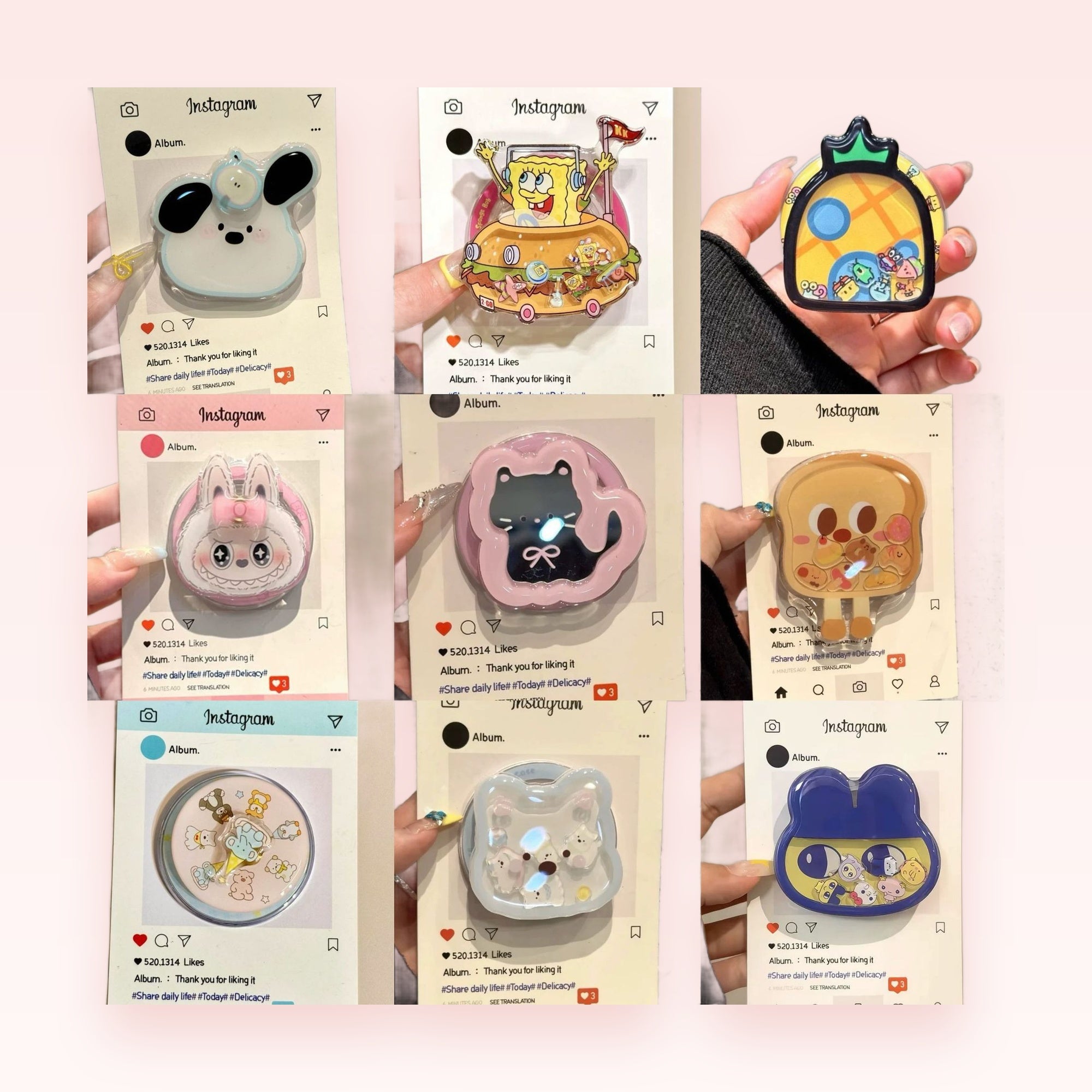 Cute Cartoon Character Phone Grip | Kawaii Pop Socket Stand for Phones