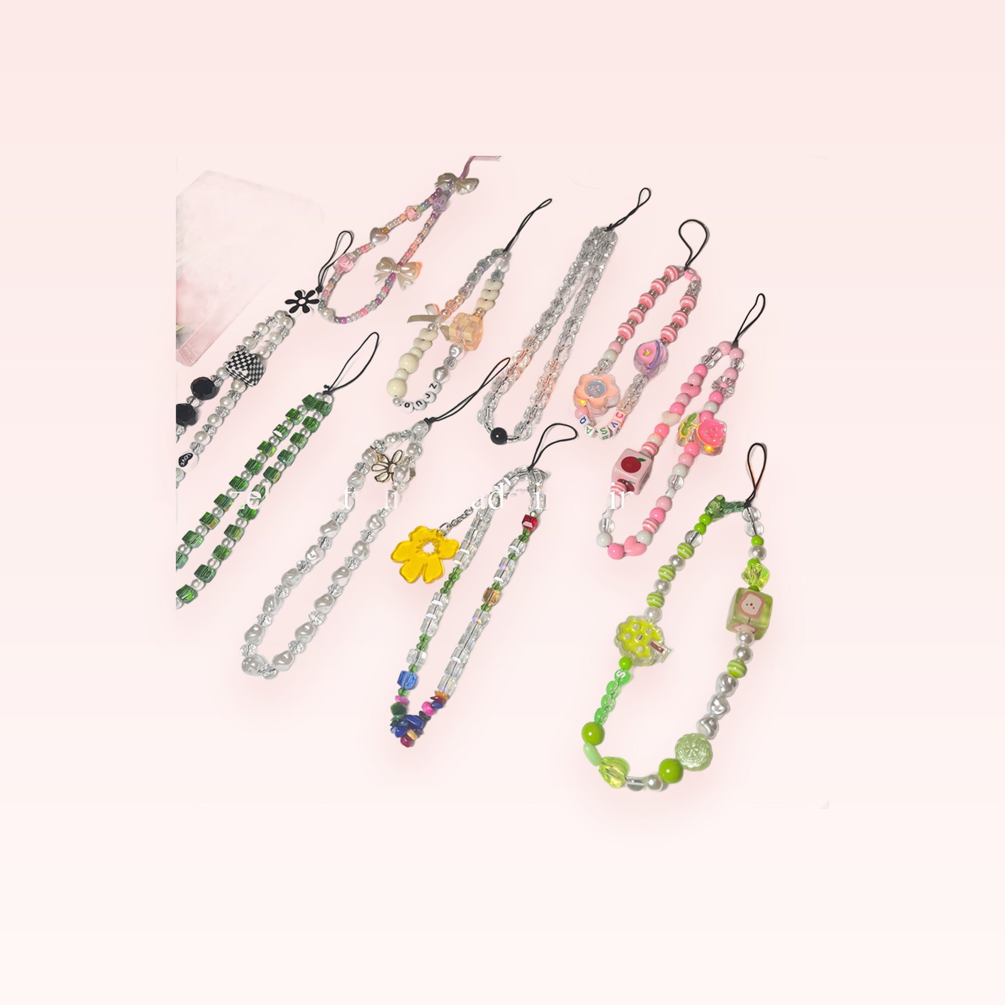 Kawaii Beaded Phone Charm Strap | Cute Wrist Lanyard Accessory