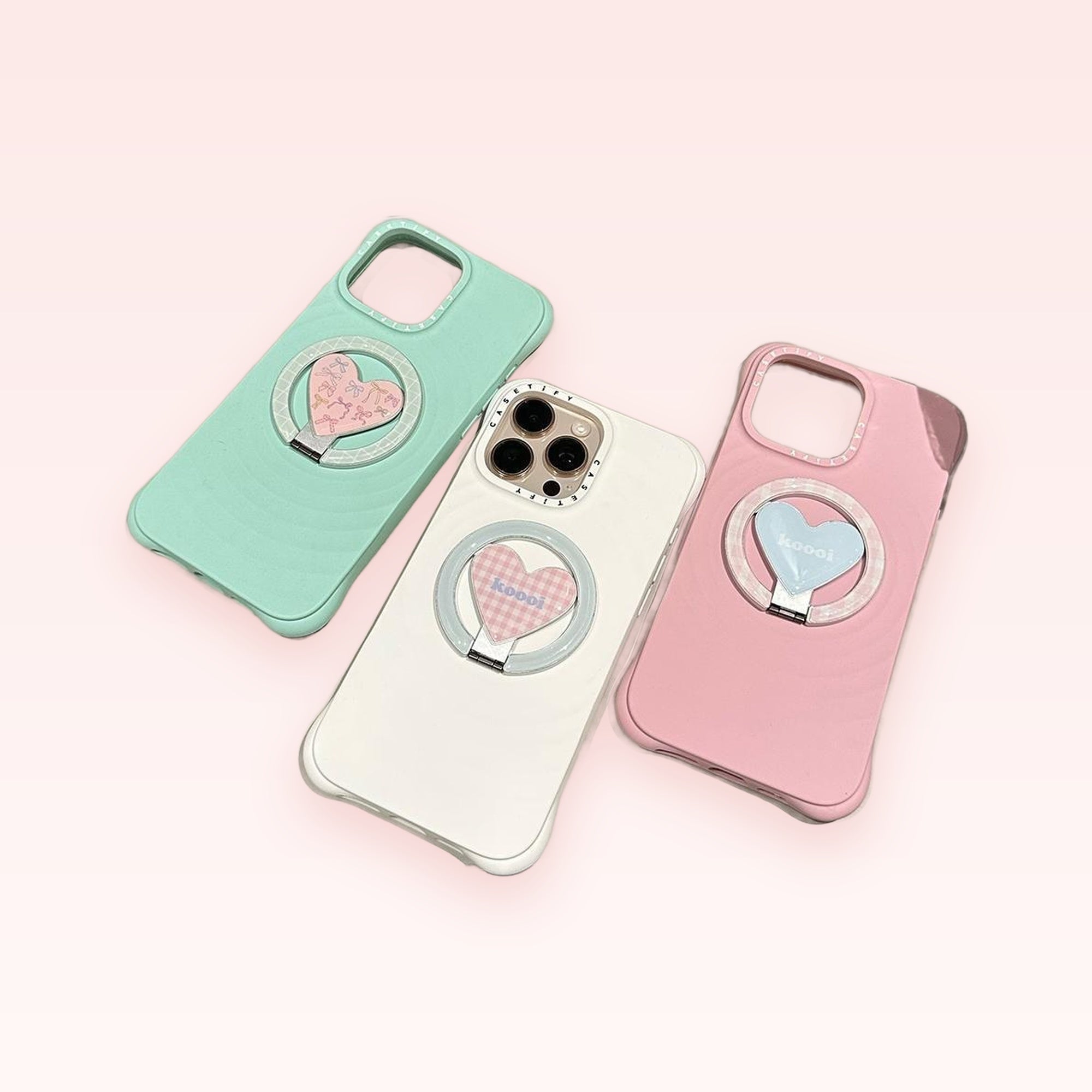 Pastel Heart Phone Ring | Cute 360° Finger Holder Kickstand