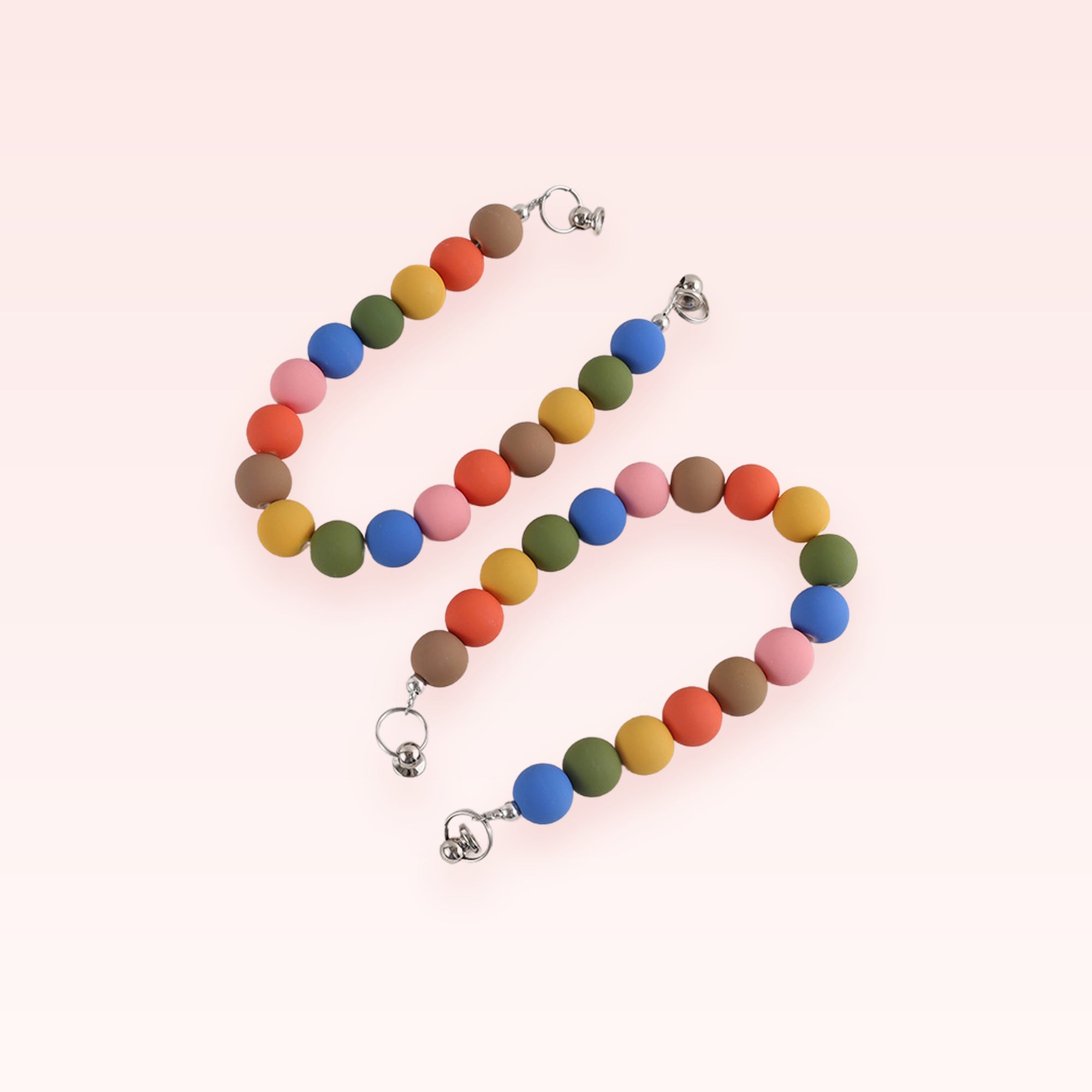Rainbow Matte Bead Phone Charm Strap | Cute Wrist Lanyard