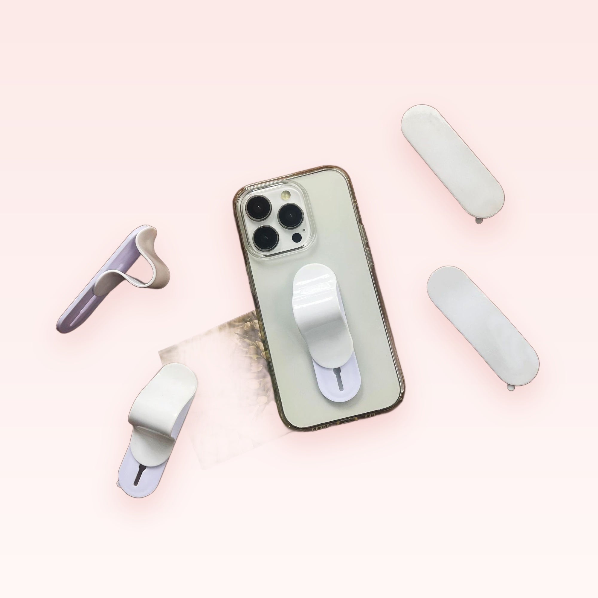 White Silicone Phone Grip | Cute Foldable Pop Socket Stand
