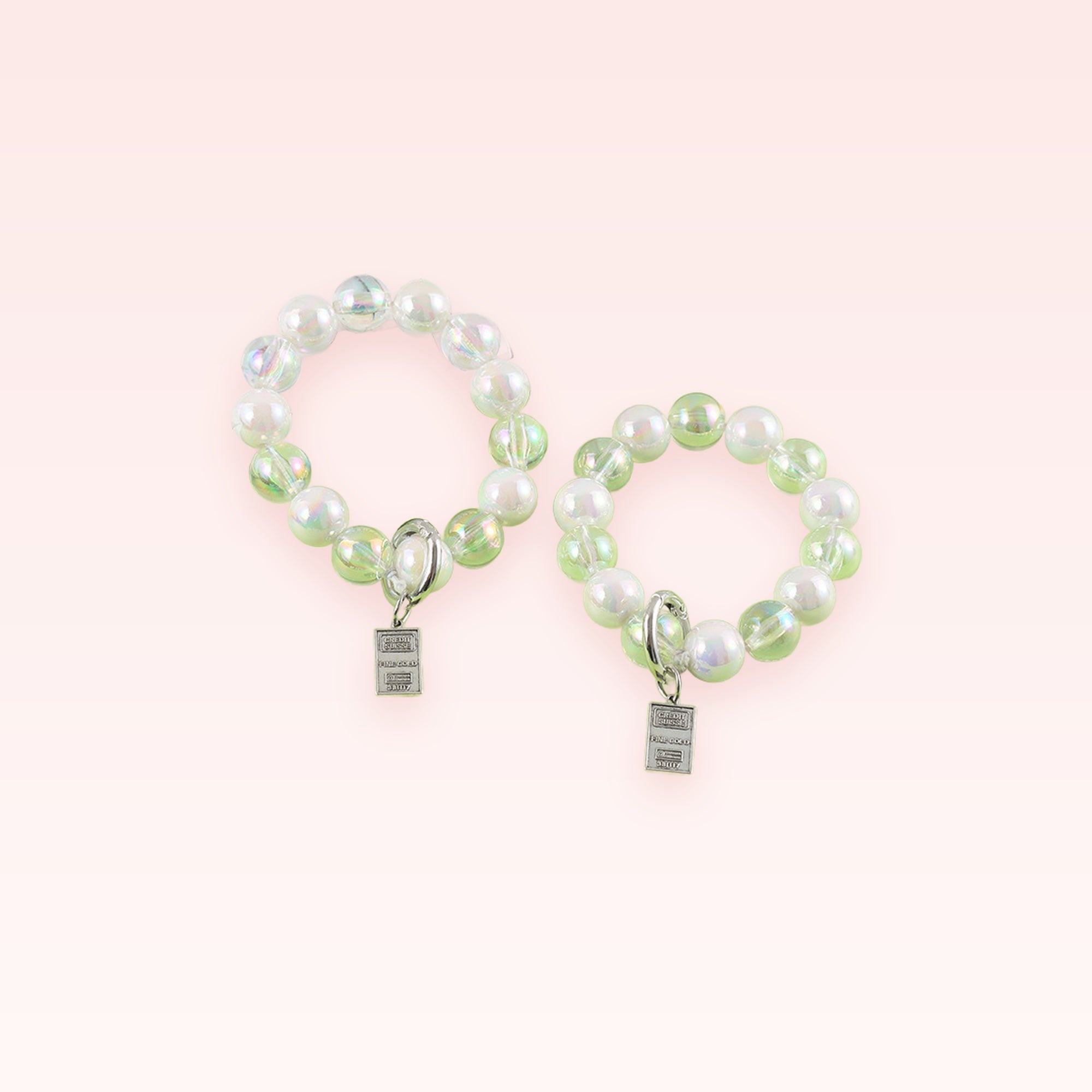 Iridescent Pearl Phone Charm Strap | Cute Beaded Wrist Lanyard