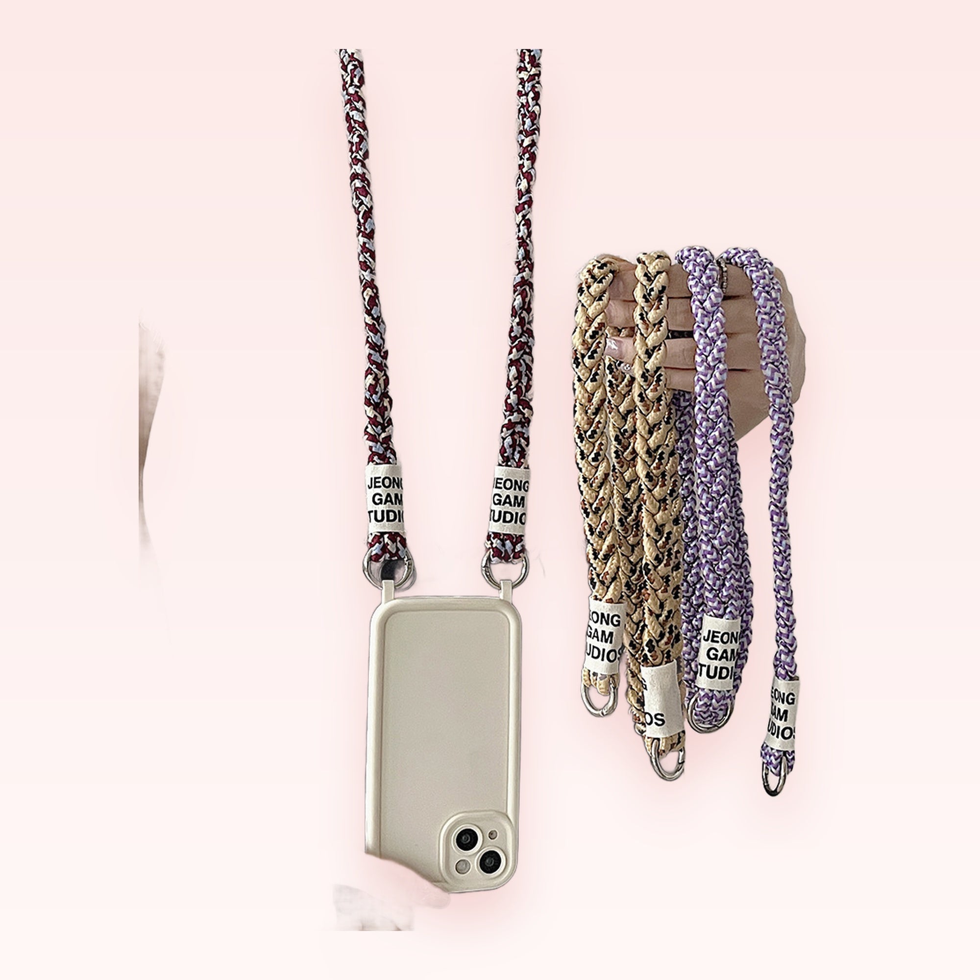 SIMPLYBUBBI — Assorted Braided Rope Lanyards | Crossbody Phone Straps with Rings