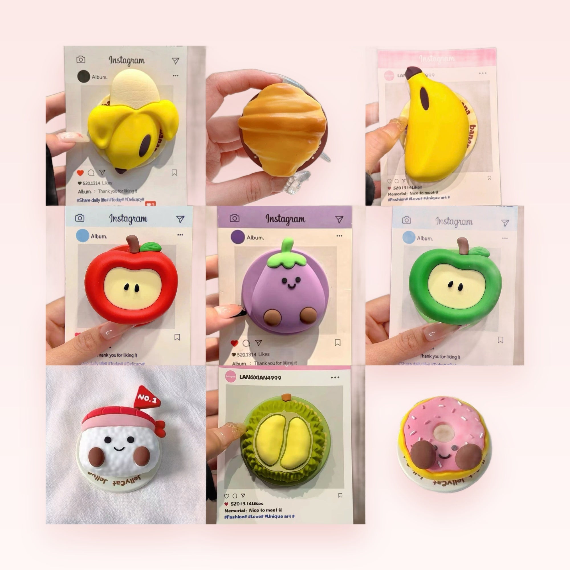 Kawaii Fruit & Food Silicone Phone Grip | Cute Pop Socket Stand for iPhone