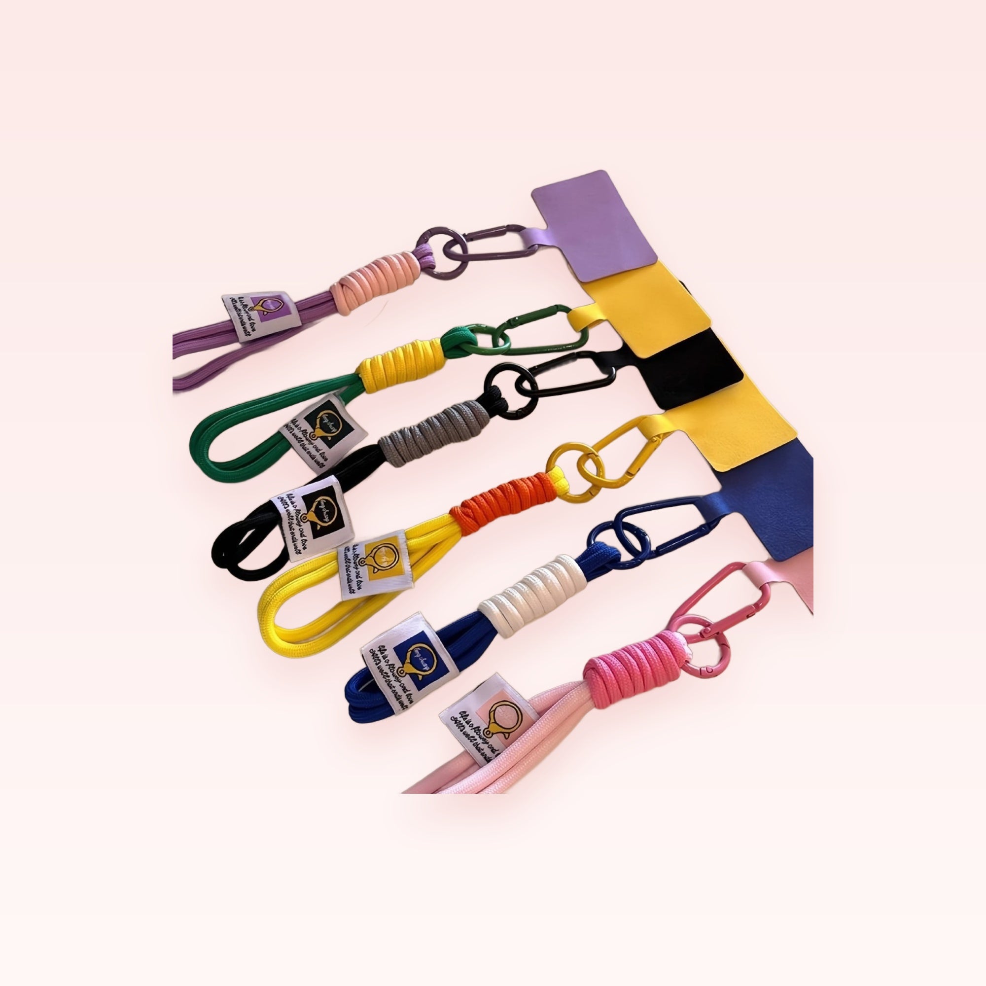 Colorful Braided Rope Phone Charm Strap | Aesthetic Wrist Lanyard with Carabiner Clip