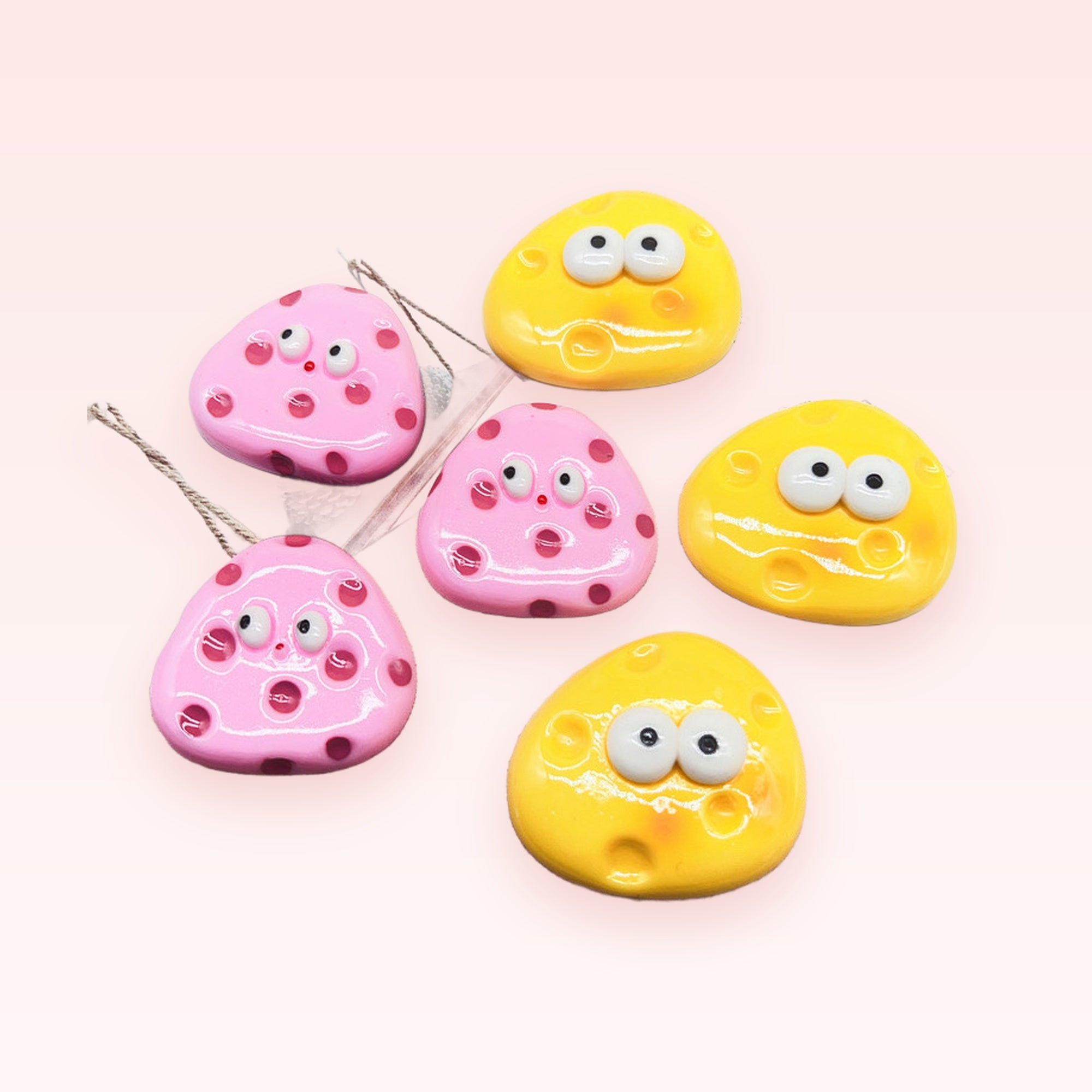 Kawaii Pink & Yellow Blob Phone Grip | Cute Cartoon Character Pop Socket Stand