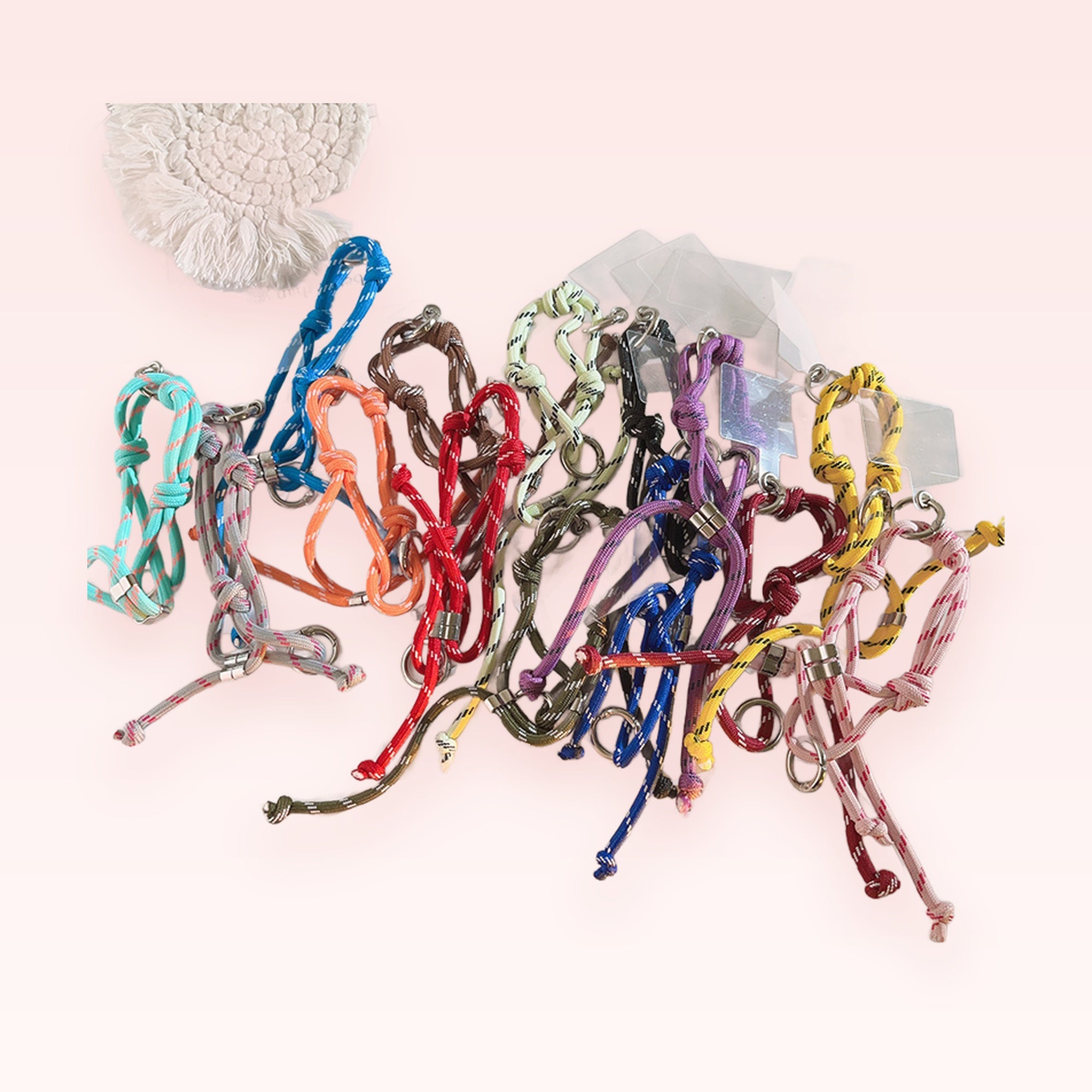 Colorful Braided Rope Phone Charm Lanyard | Adjustable Wrist Strap Keychain