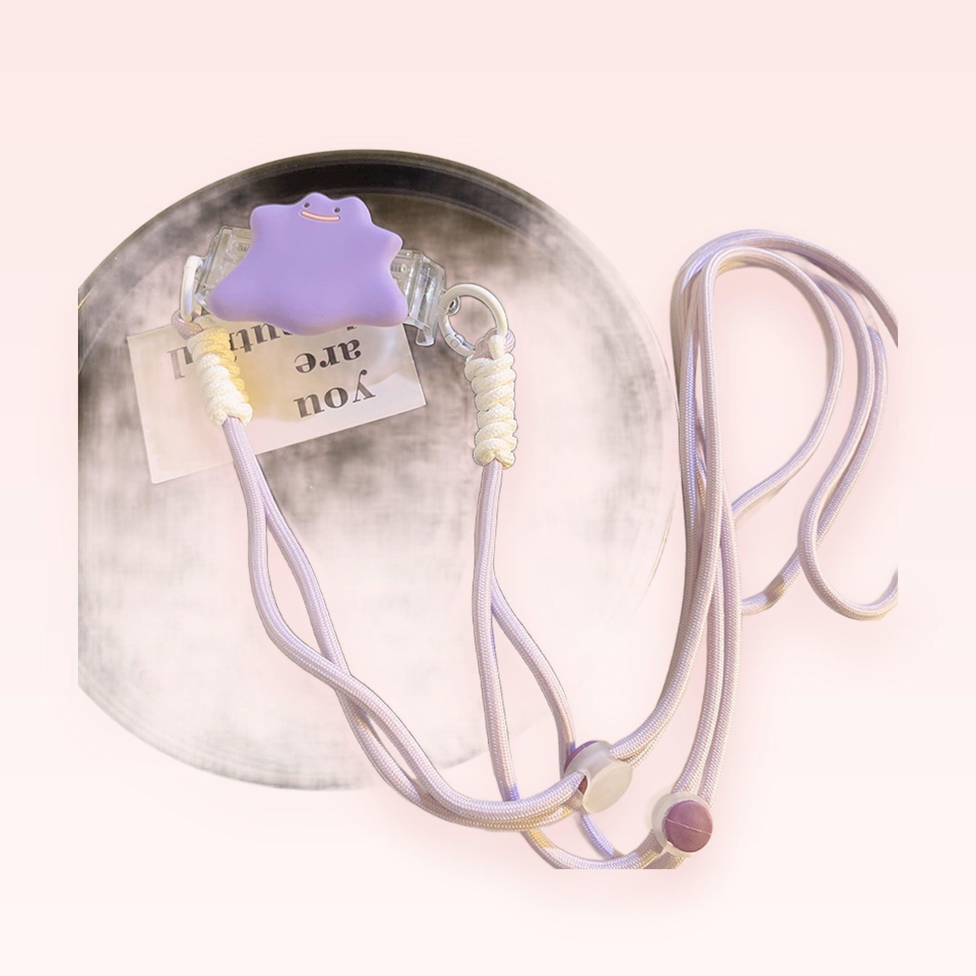 Kawaii Purple Ditto Phone Lanyard | Pastel Purple Adjustable Neck Strap