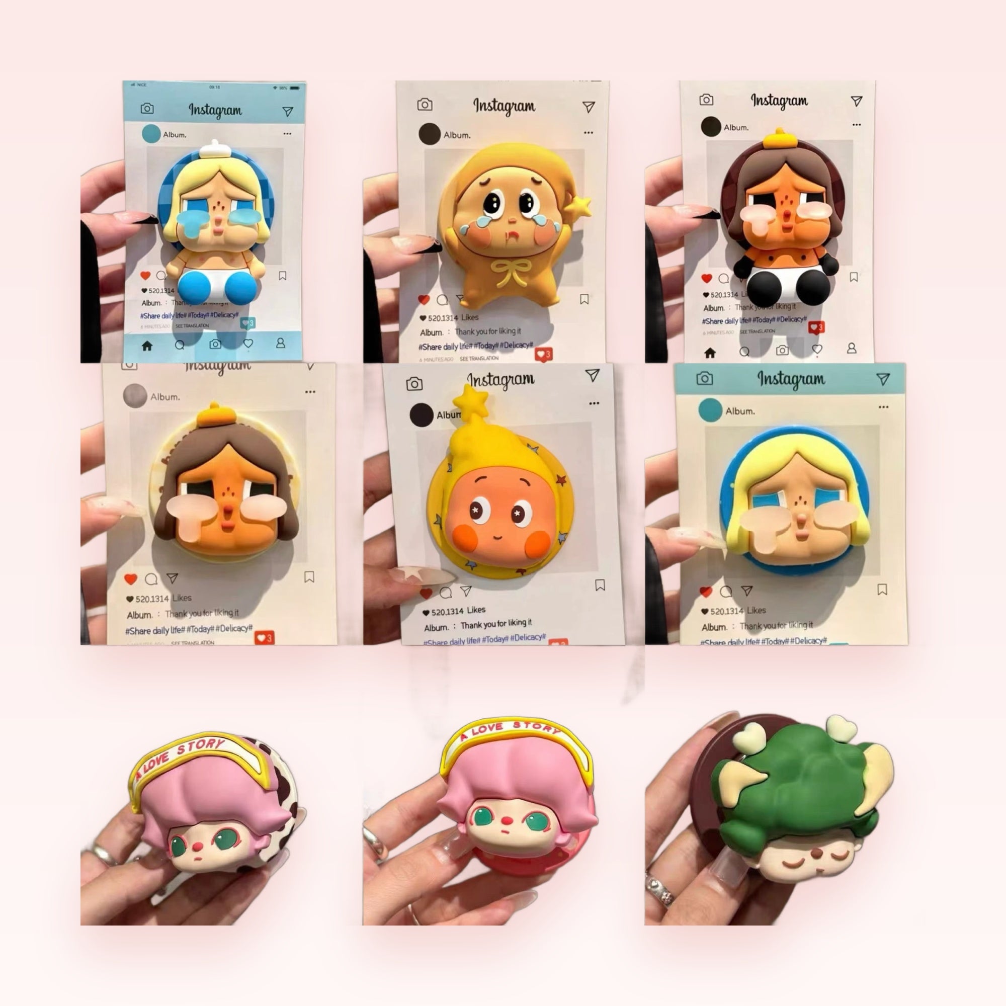 Kawaii Crying Baby Character Phone Grip | Cute Pop Socket Stand