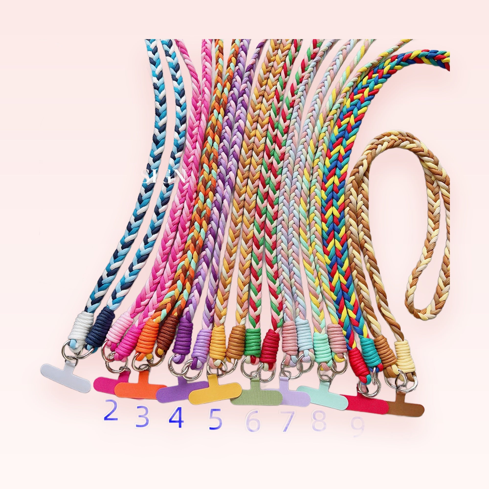 Colorful Braided Phone Charm Lanyard | Aesthetic Woven Wrist Strap for Phone