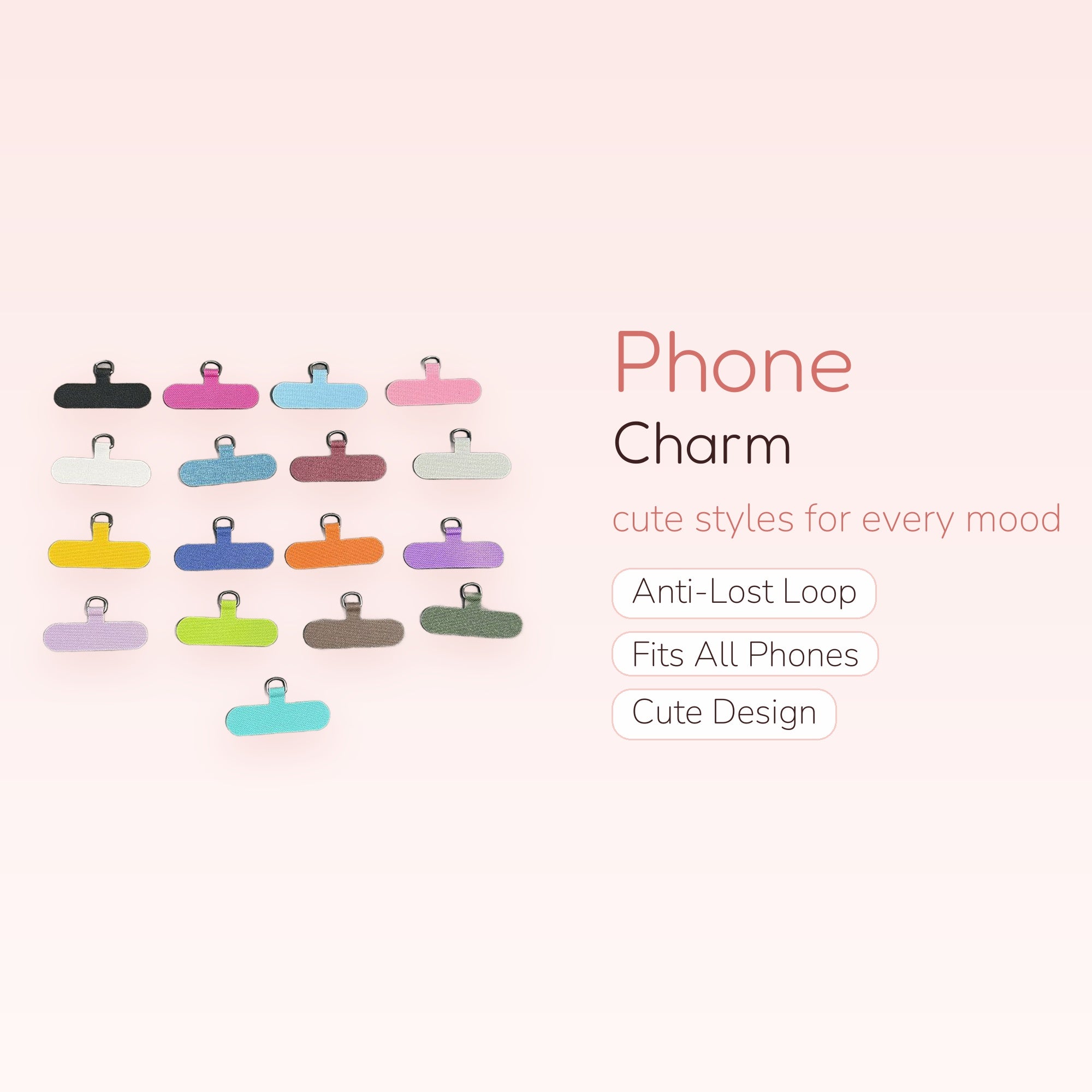 Colorful Phone Charm Tether Tabs | Aesthetic Universal Phone Lanyard Patches