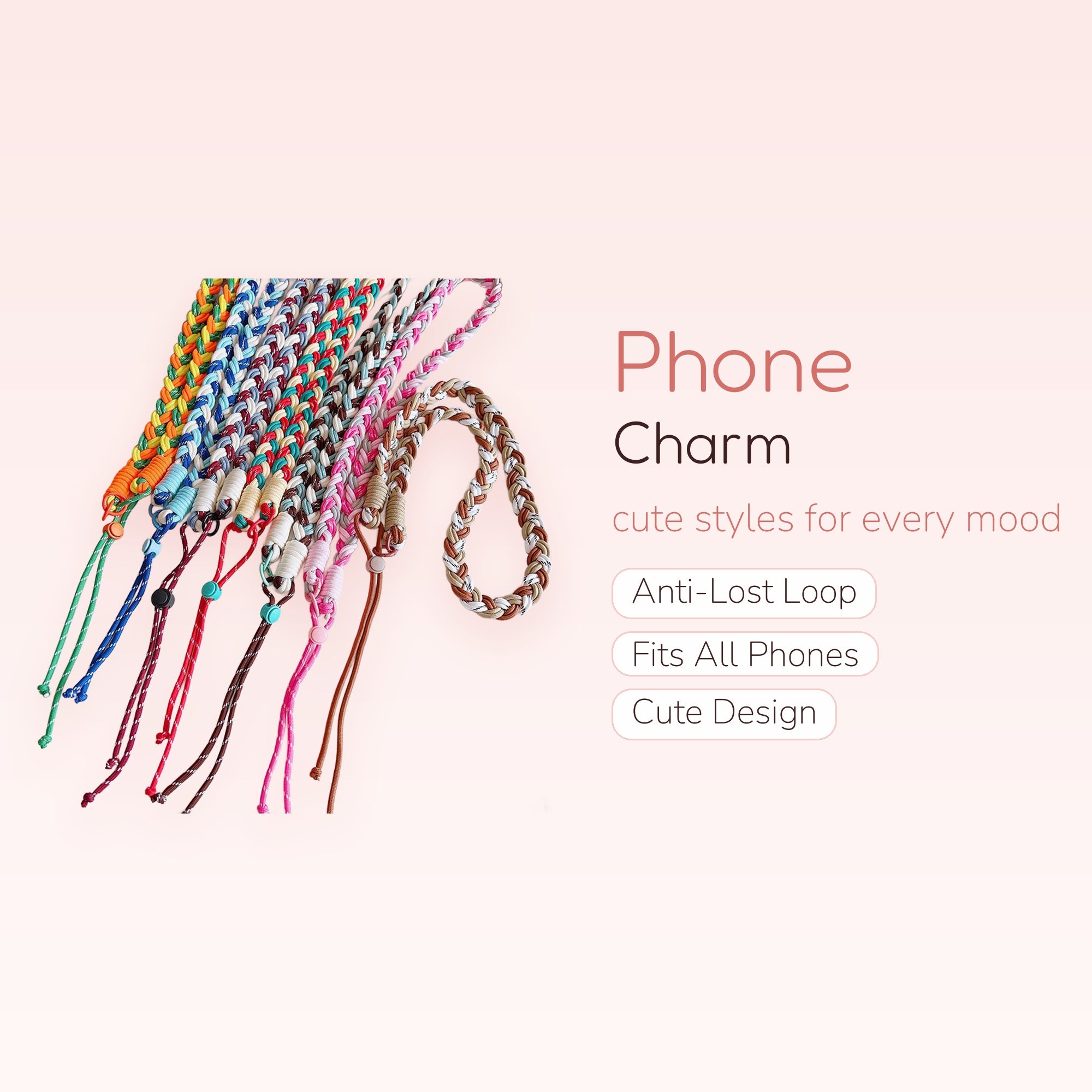Braided Multi-Color Phone Lanyard | Adjustable Wrist Strap for Phone
