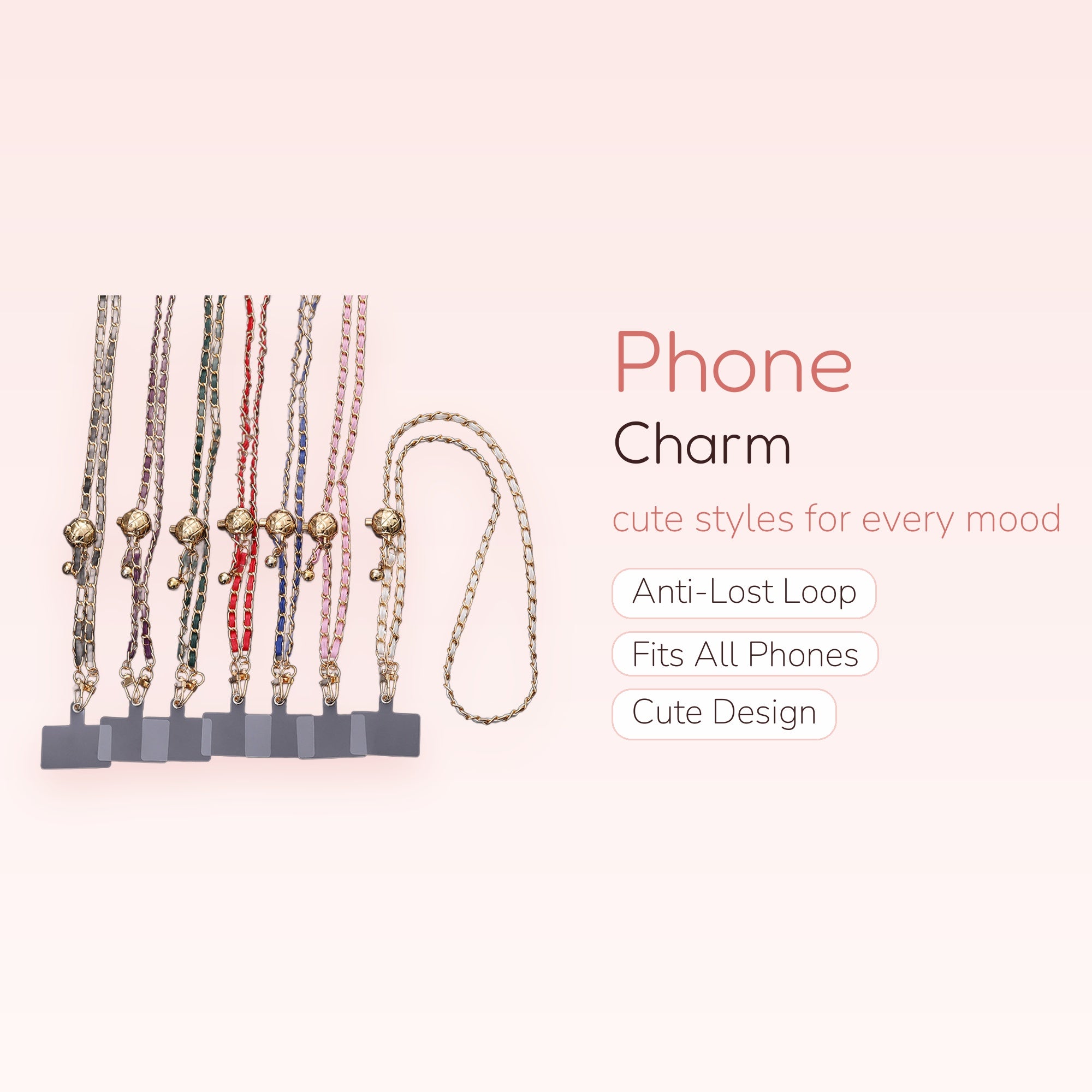 Chic Gold Chain & Leather Phone Lanyard | Adjustable Crossbody Strap