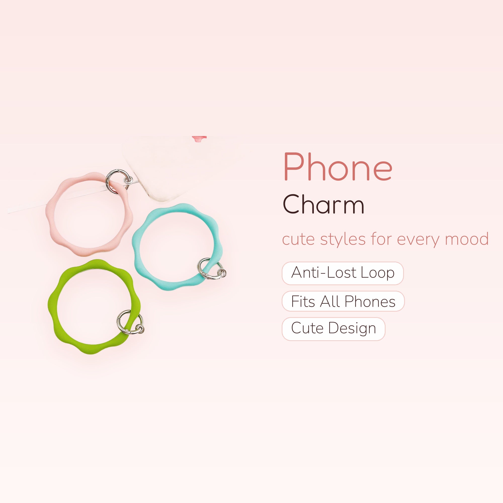 Wavy Silicone Wristlet Keychain | Cute Pastel Wavy Bracelet Key Ring