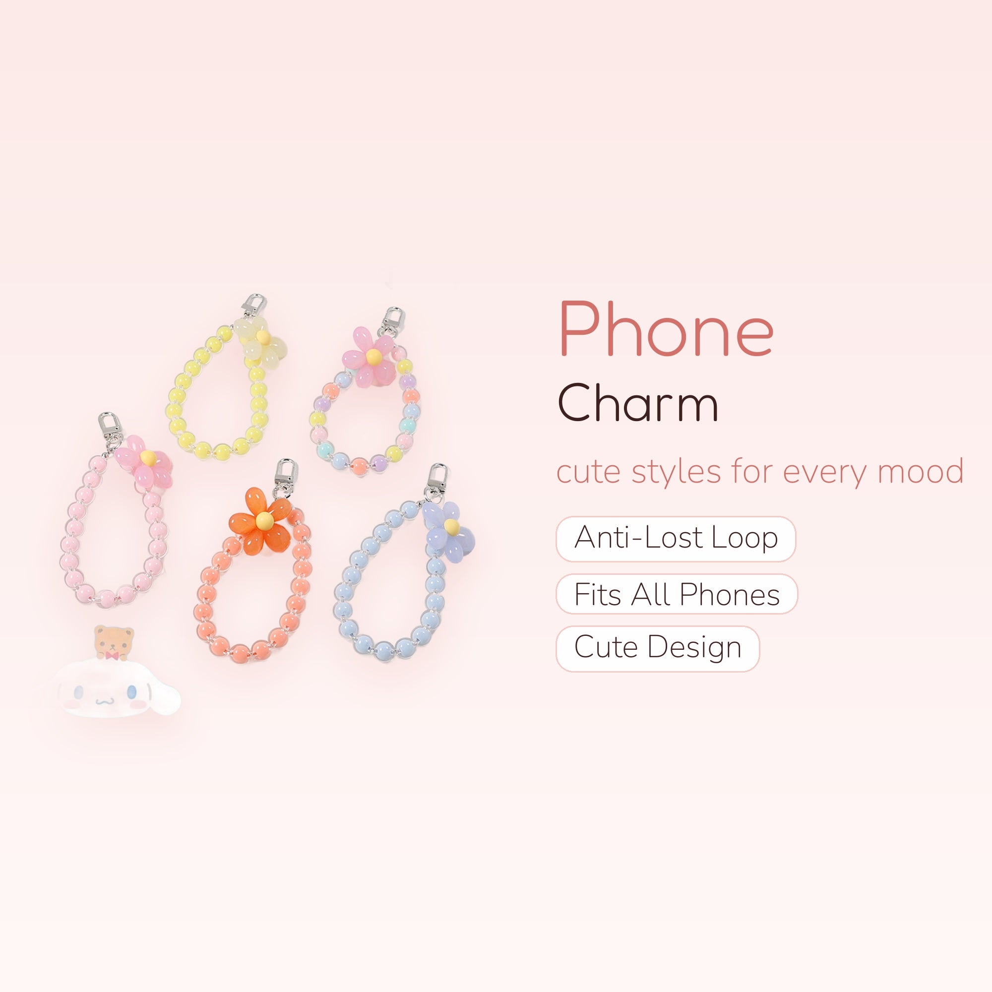 Cute Phone Chain,Beaded Phone Strap,Cell | SIMPLYBUBBI Phone Charm