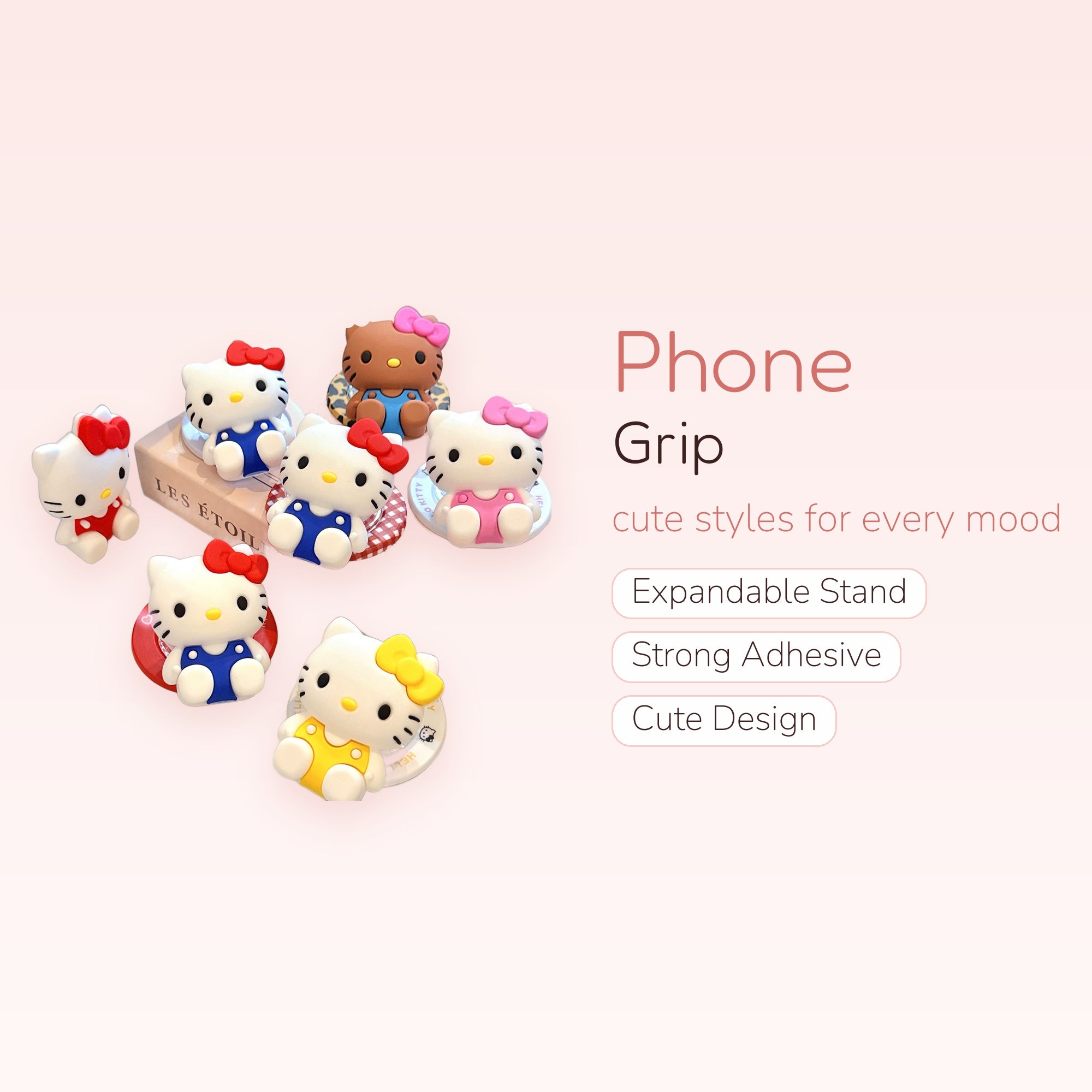 Kawaii Hello Kitty Magnetic Phone Grip | Cute Silicone Pop Socket Stand