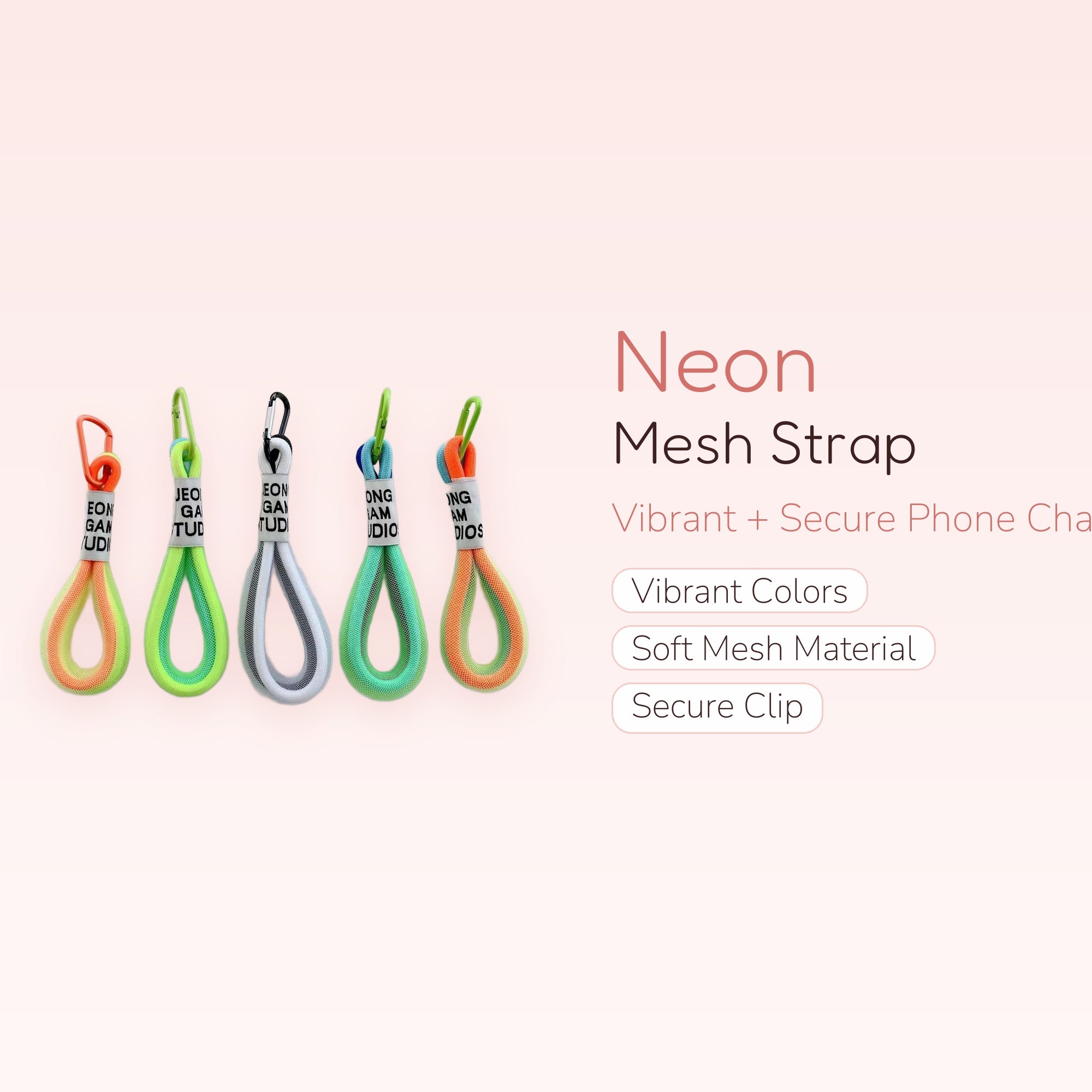Neon Mesh Phone Charm Strap | Cute Wrist Lanyard Keychain