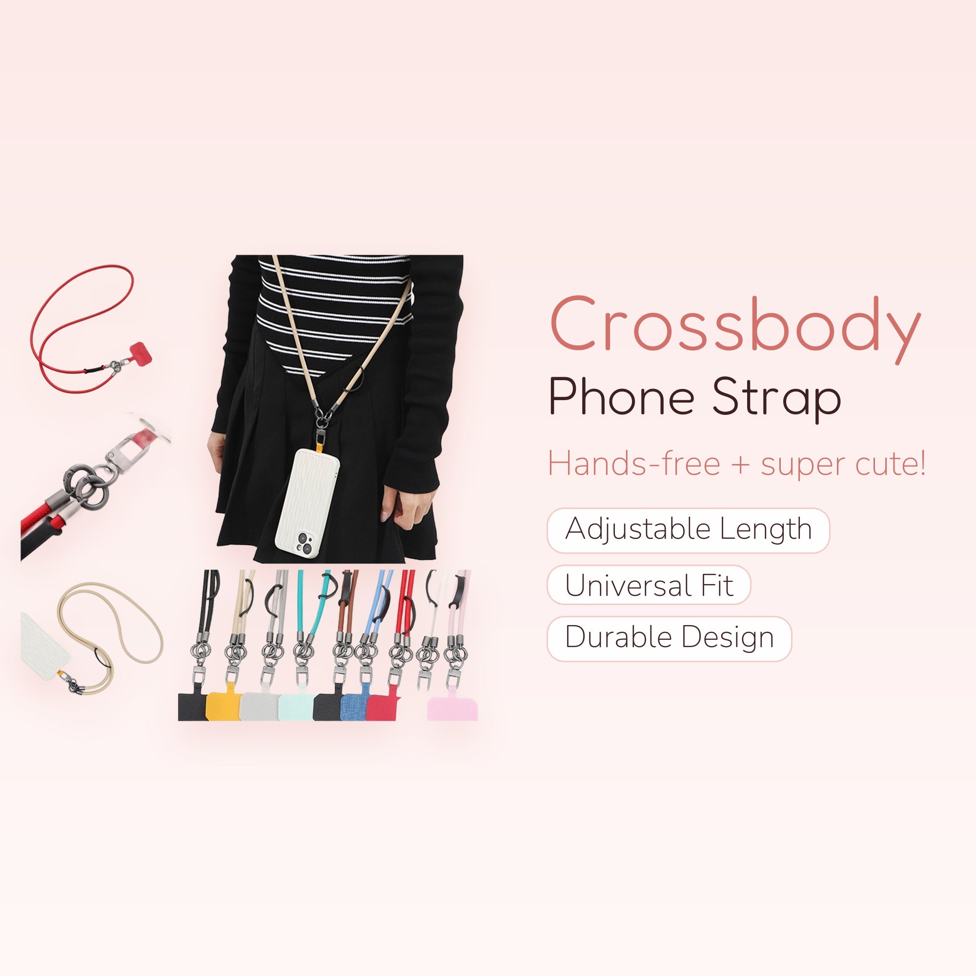 Adjustable Crossbody Phone Lanyard Strap | Cute Universal Phone Holder