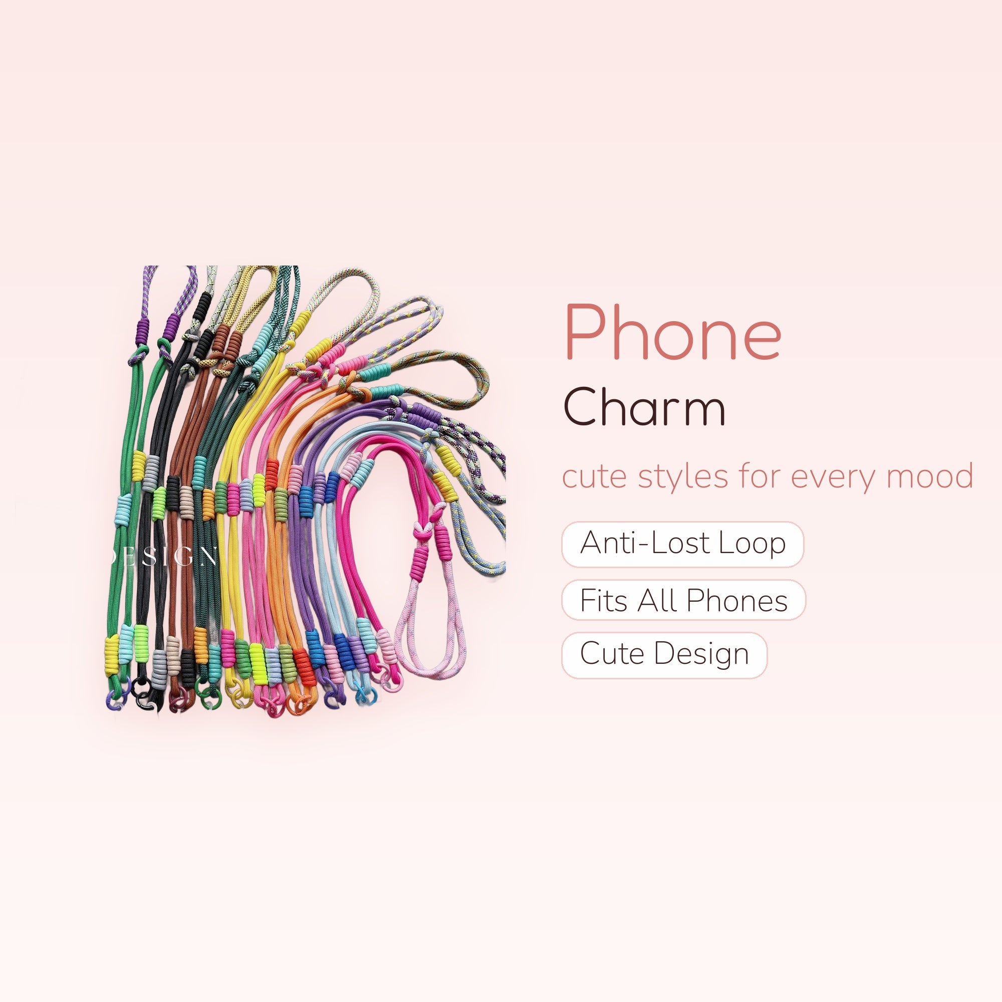 Vibrant Braided Rope Phone Lanyard | Adjustable Crossbody Strap with Phone Tab