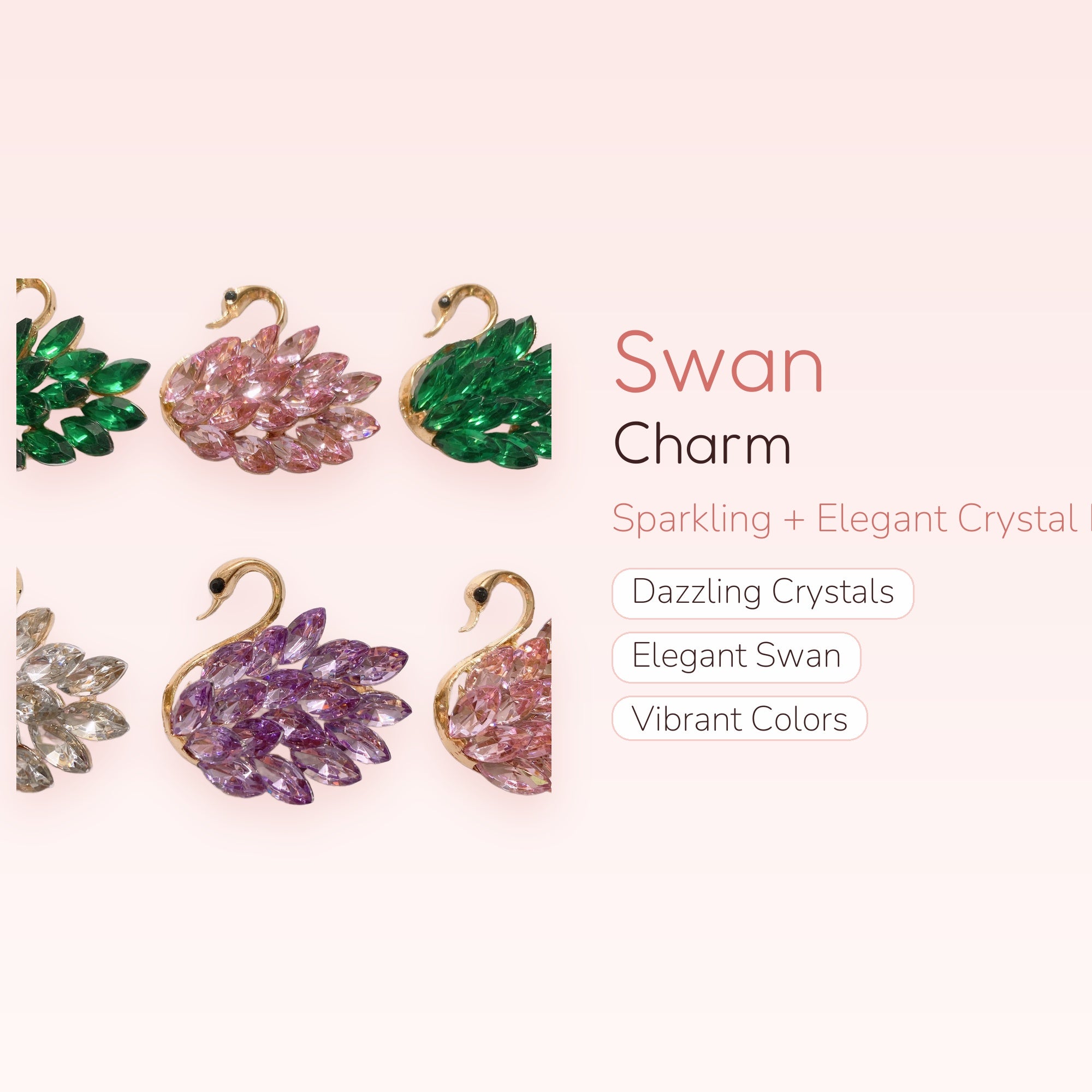 Sparkling Swan Phone Charm | Crystal Lanyard Accessory