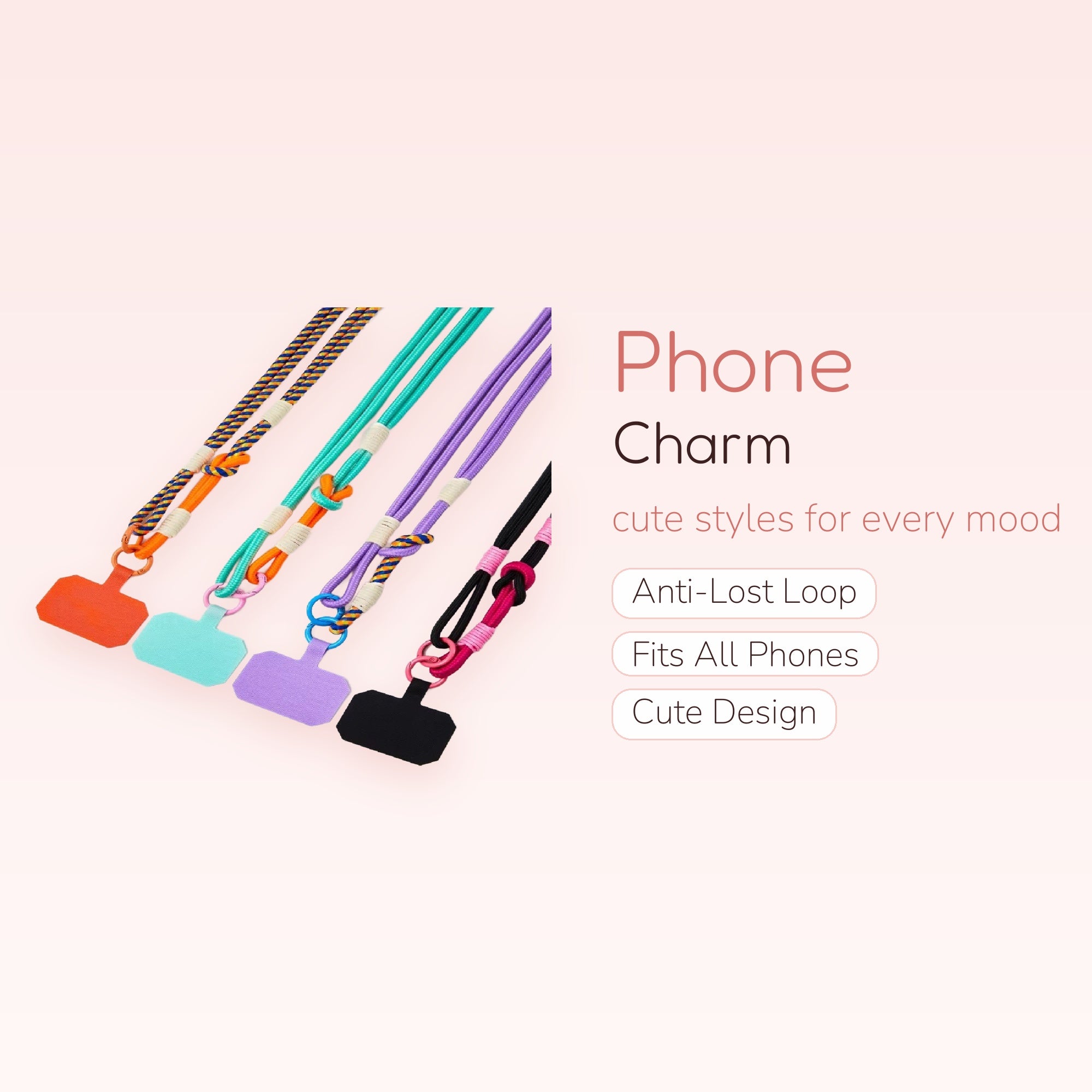 Colorful Braided Rope Phone Lanyard | Aesthetic Crossbody Phone Strap