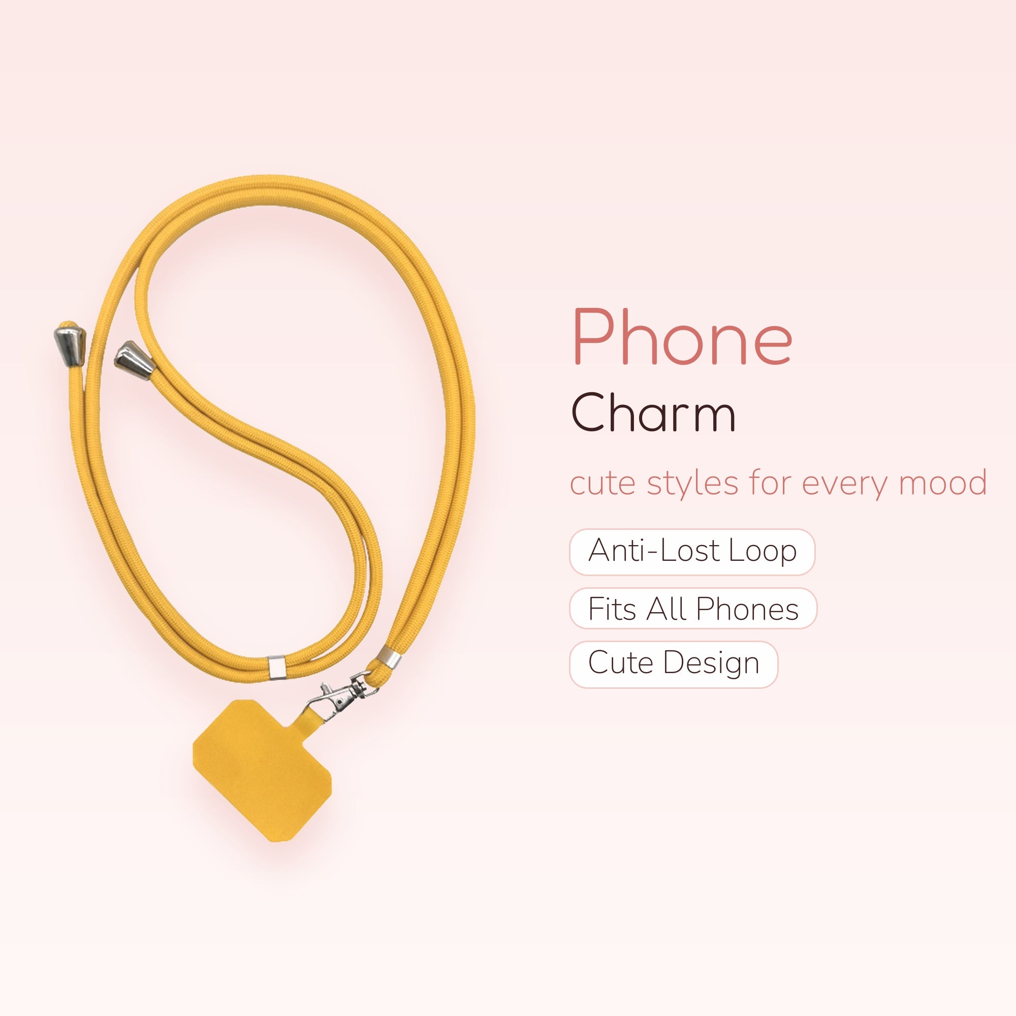 Sunny Yellow Adjustable Phone Lanyard | Minimalist Crossbody Phone Strap