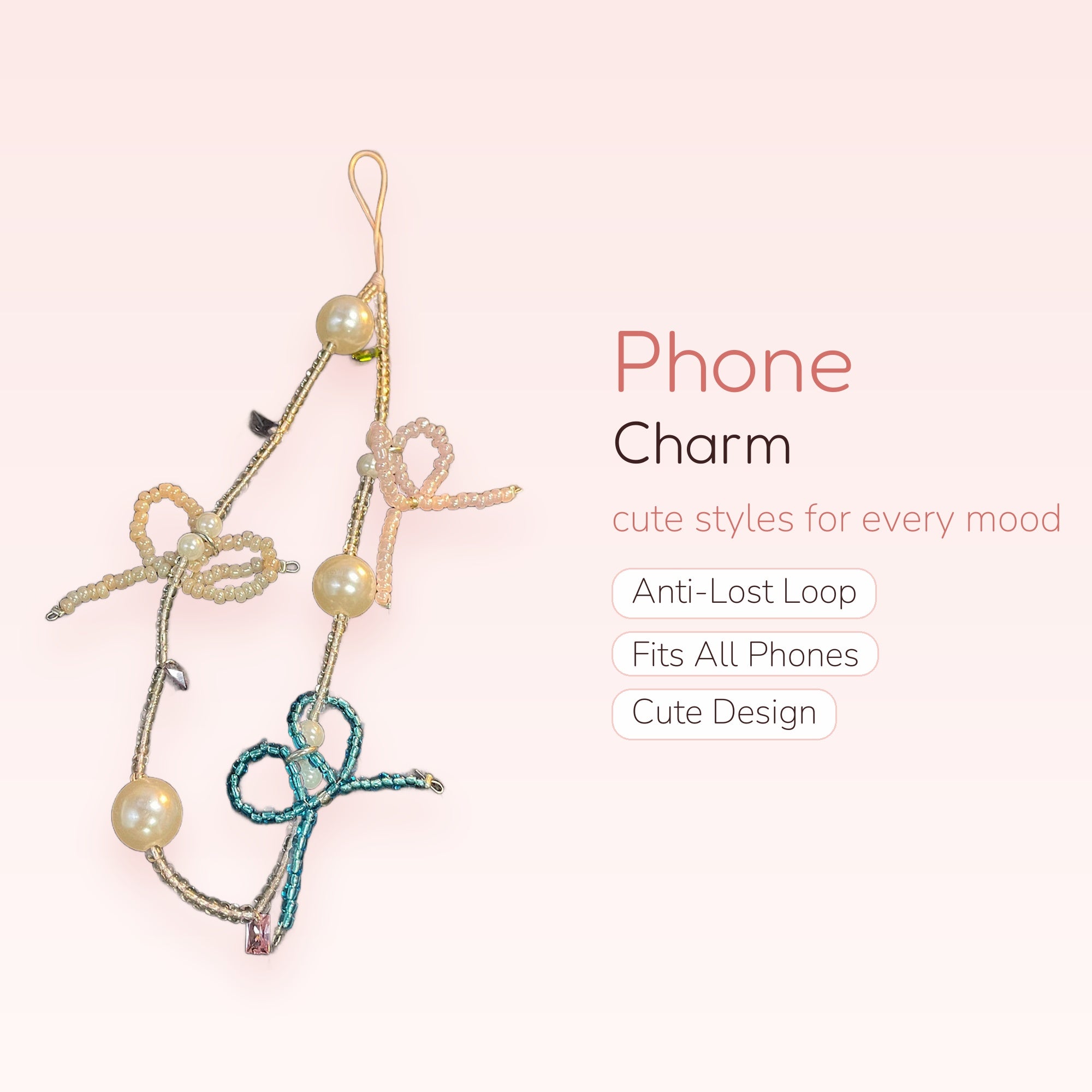 Cloud Bear — White Teddy Plush Phone Charm Lanyard