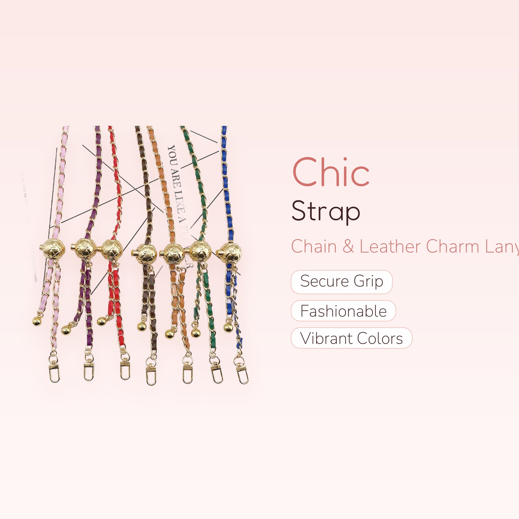 Chic Chain & Leather Phone Charm Strap | Wrist Lanyard for Phones