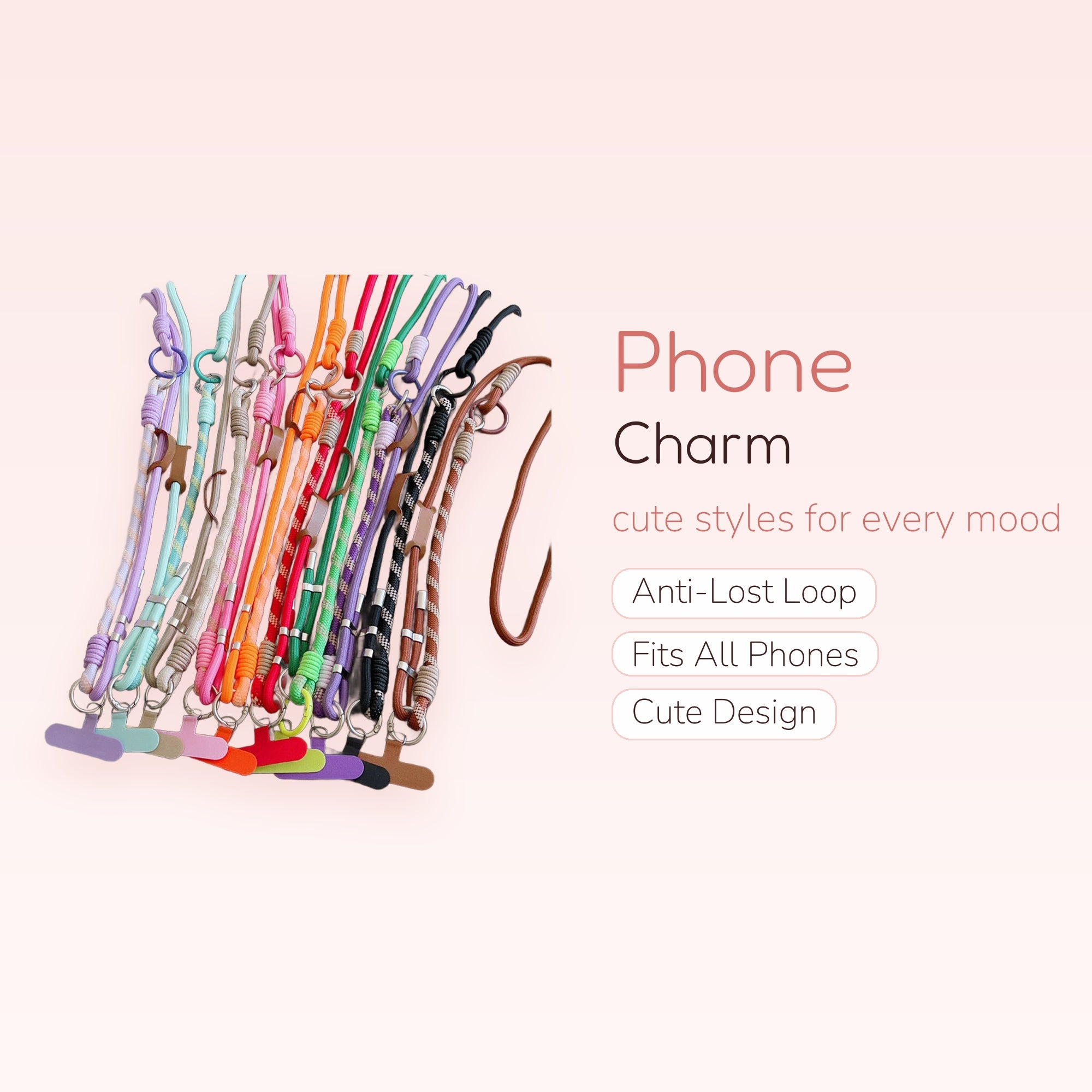 Colorful Braided Rope Phone Lanyard | Adjustable Crossbody Phone Strap
