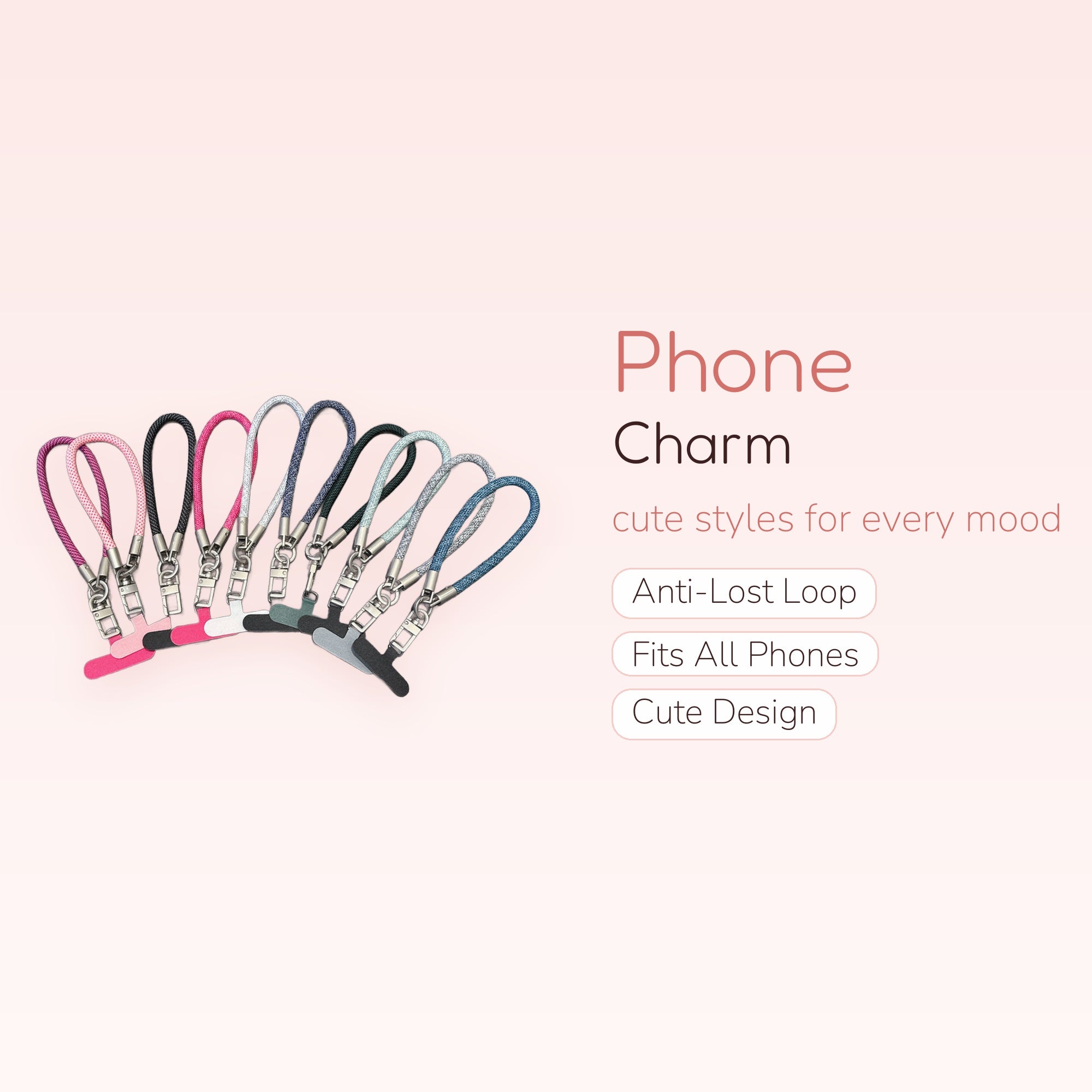 Colorful Braided Rope Phone Charm Straps | Durable Wrist Lanyards with Phone Tether
