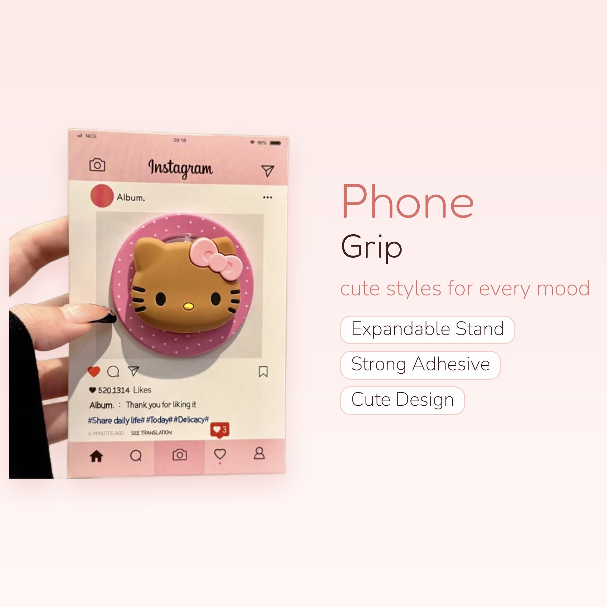 Snowball — Cute White Bear Phone Grip Stand