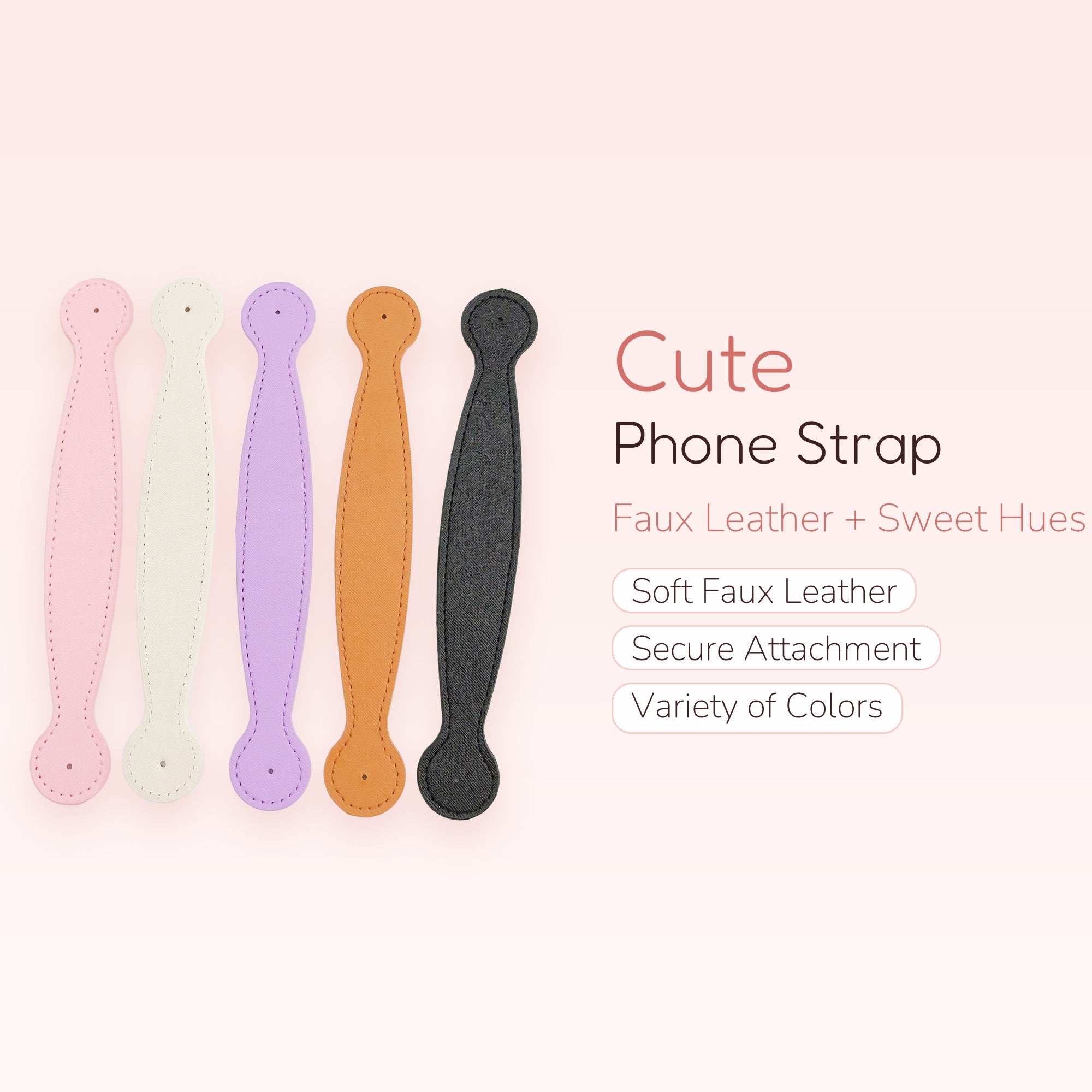 Cute Faux Leather Phone Strap | Wrist Lanyard for Charms & Grips