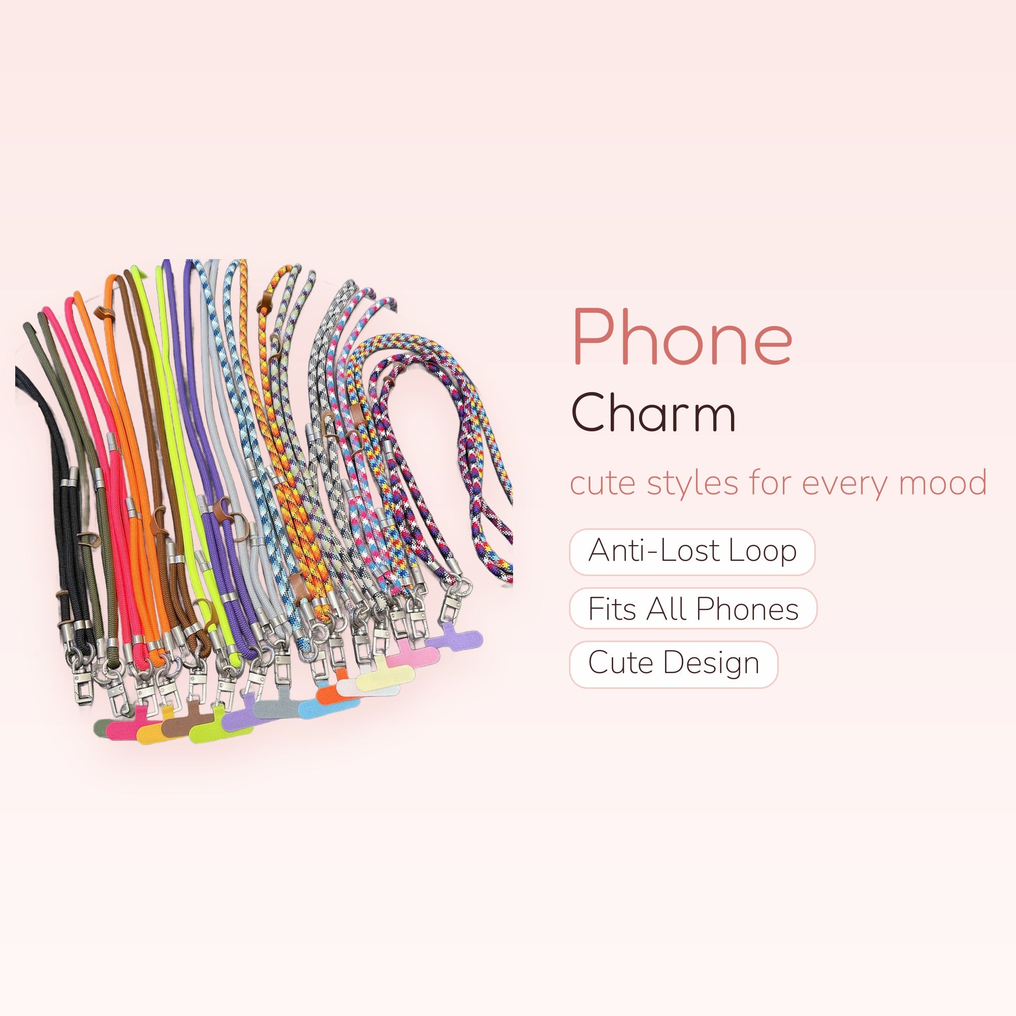 Colorful Braided Rope Phone Lanyard | Aesthetic Crossbody Neck Strap with Phone Patch