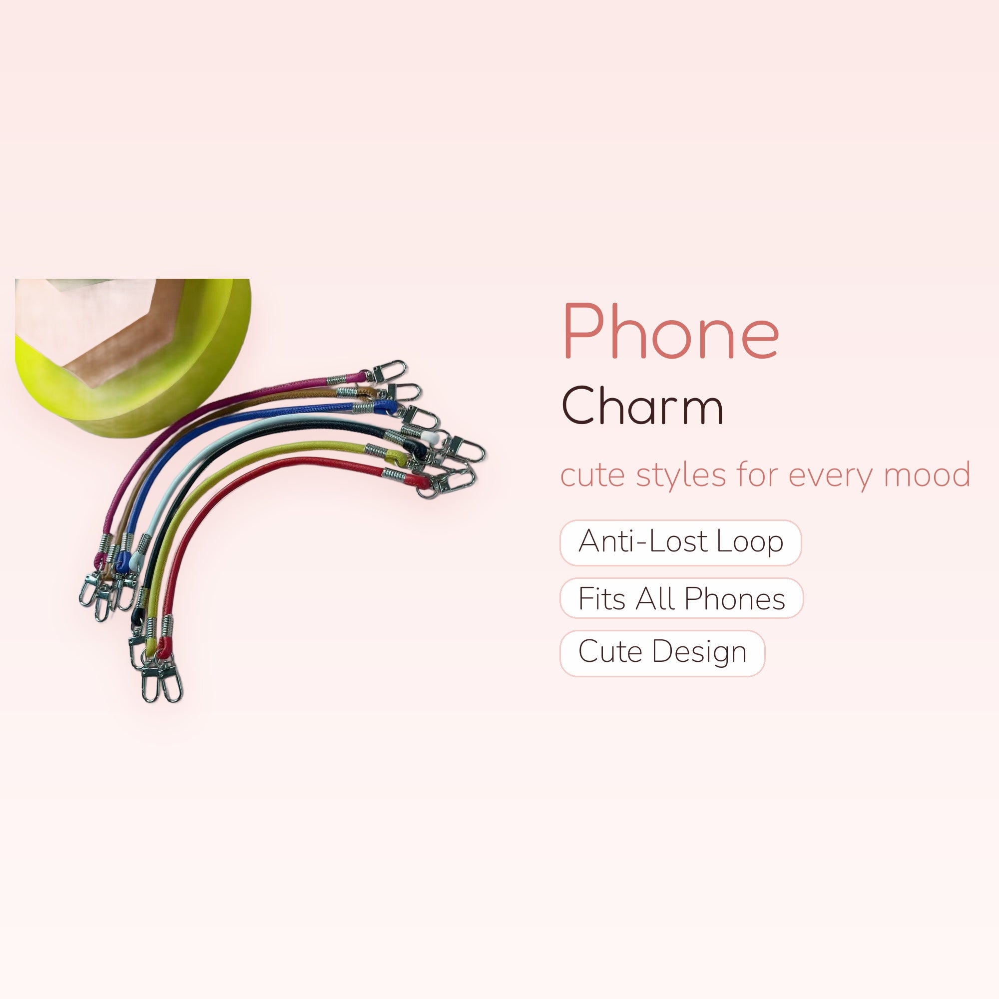 Colorful Braided Leather Phone Charm Straps | Rainbow Wrist Lanyards with Clasps