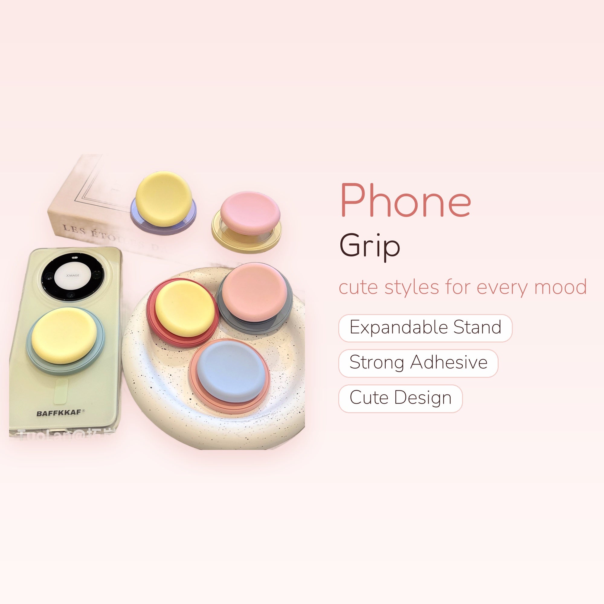 Pastel Macaron Silicone Phone Grip | Cute Expandable Pop Socket Stand