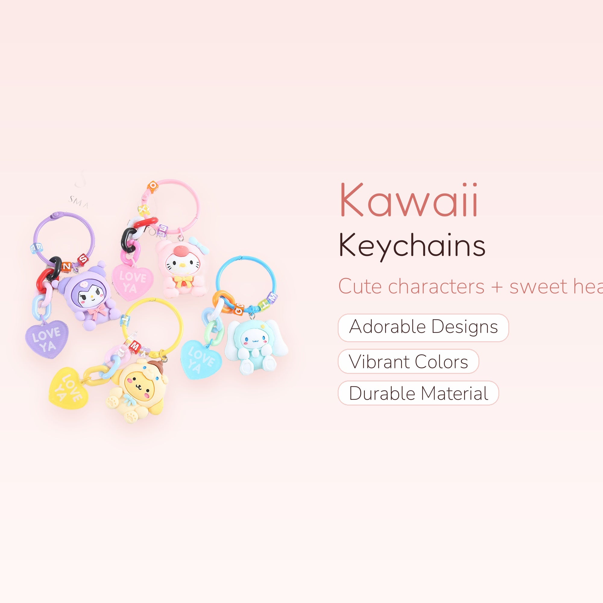 Kawaii Character Phone Keychain | Cute Bag Charm Accessory
