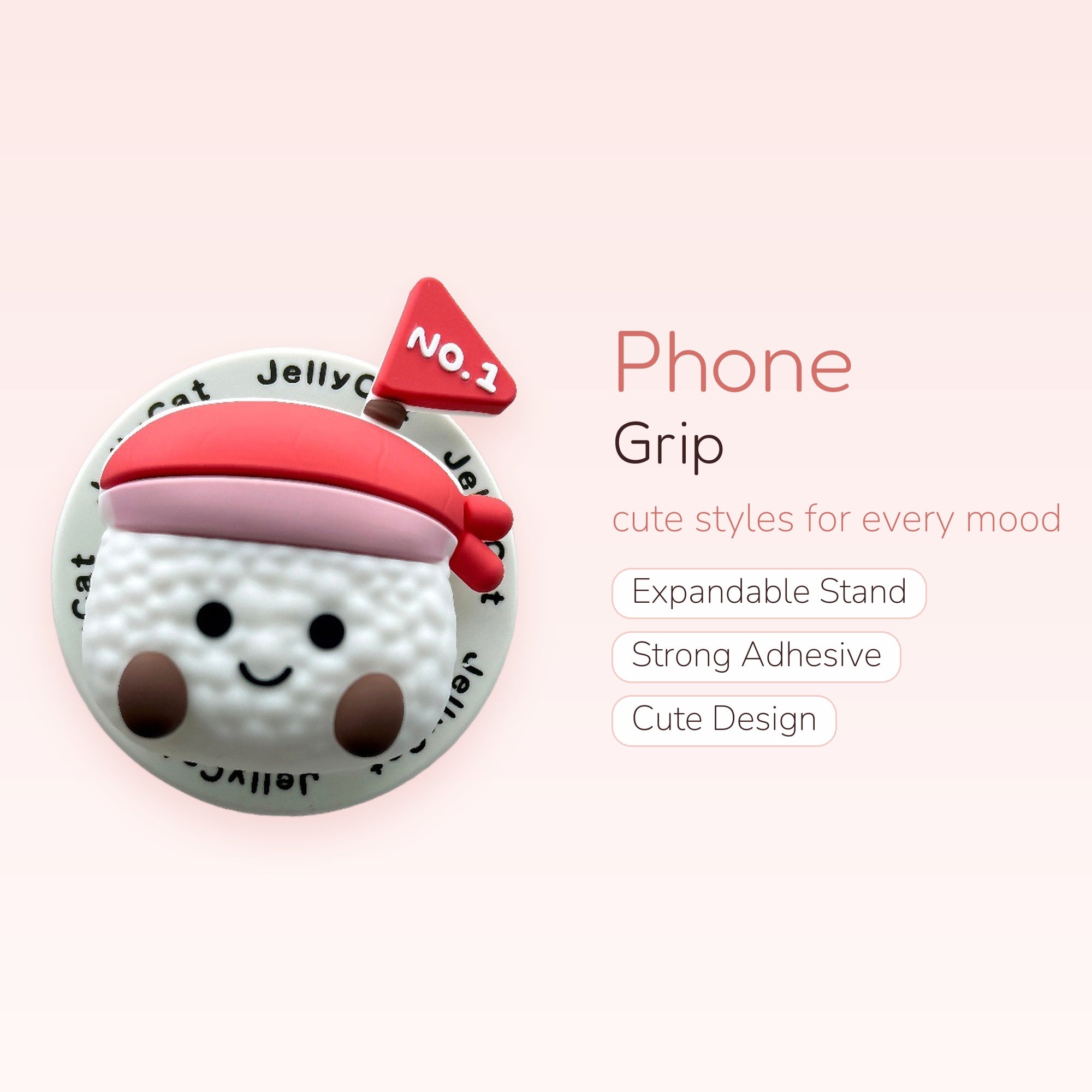 Kawaii Rice Ball Phone Grip | Cute Sushi Pop Socket Stand