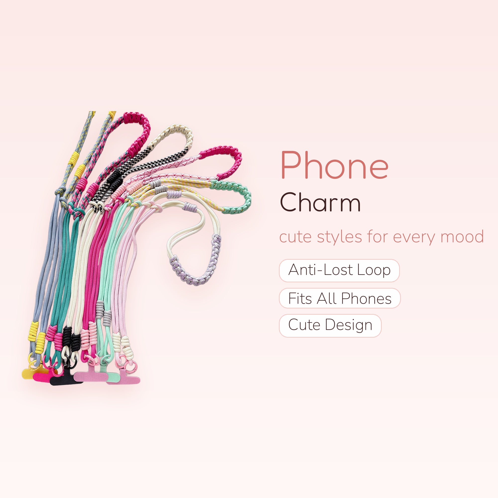 Colorful Braided Rope Phone Lanyard | Adjustable Crossbody Phone Strap
