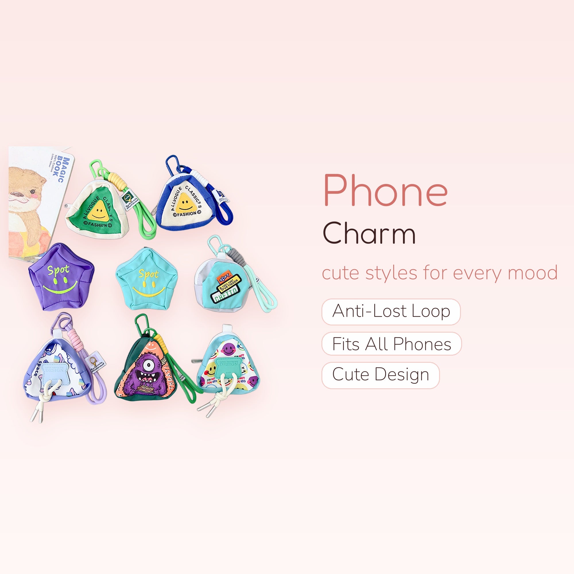 Kawaii Mini Pouch Phone Charm Keychain | Cute Coin Purse Bag Charm
