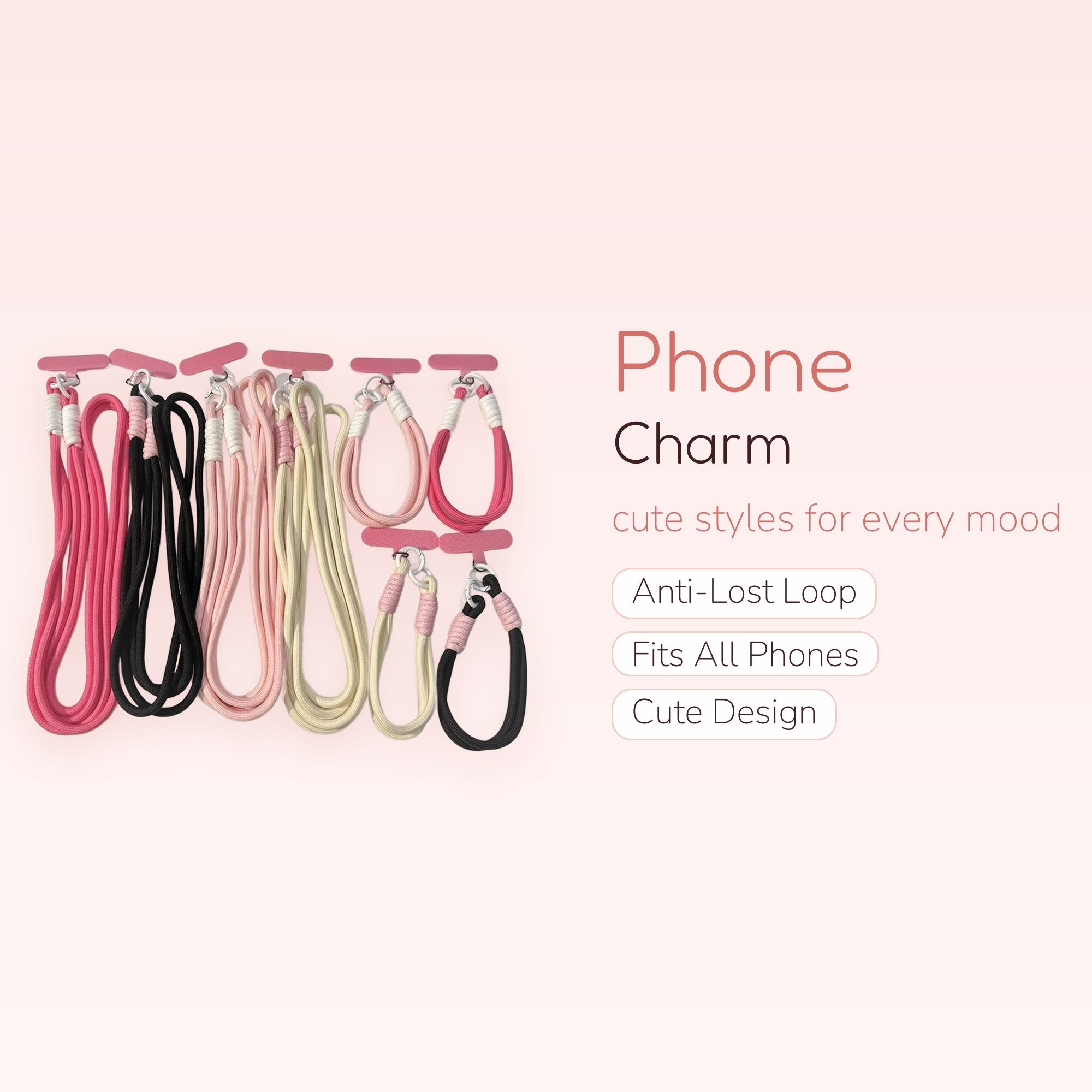 Aesthetic Braided Rope Phone Charm Lanyard | Cute Wrist Strap for Phone