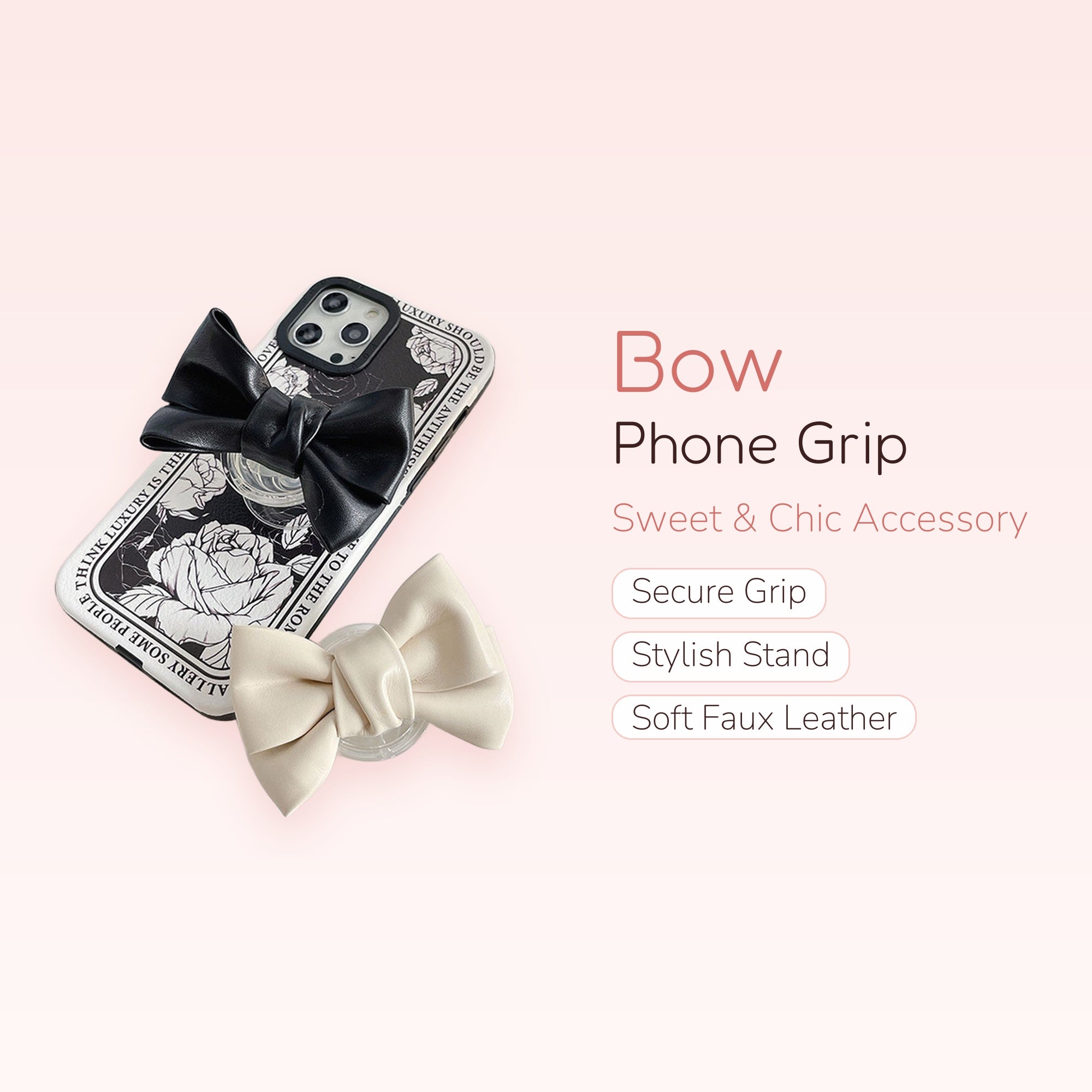 Cute Bow Phone Grip | Kawaii Pop Socket Stand