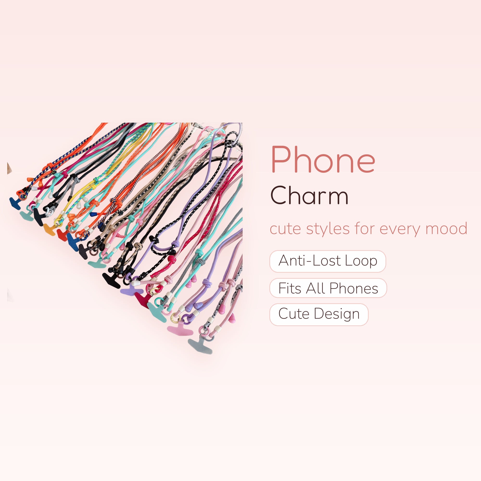 Colorful Braided Rope Phone Lanyard | Aesthetic Adjustable Crossbody Strap