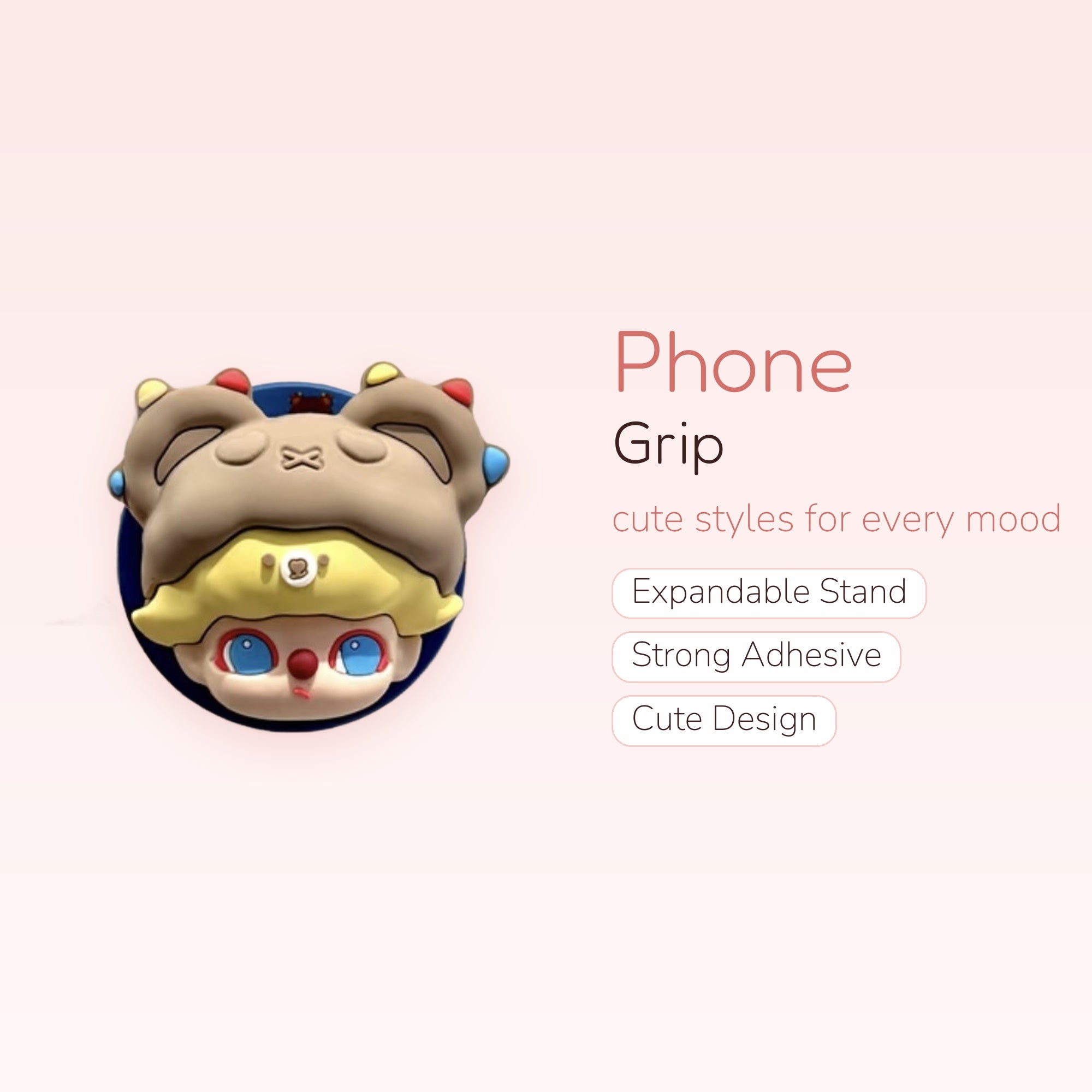 Kawaii Cartoon Character Phone Grip | Cute Anime Pop Socket Stand