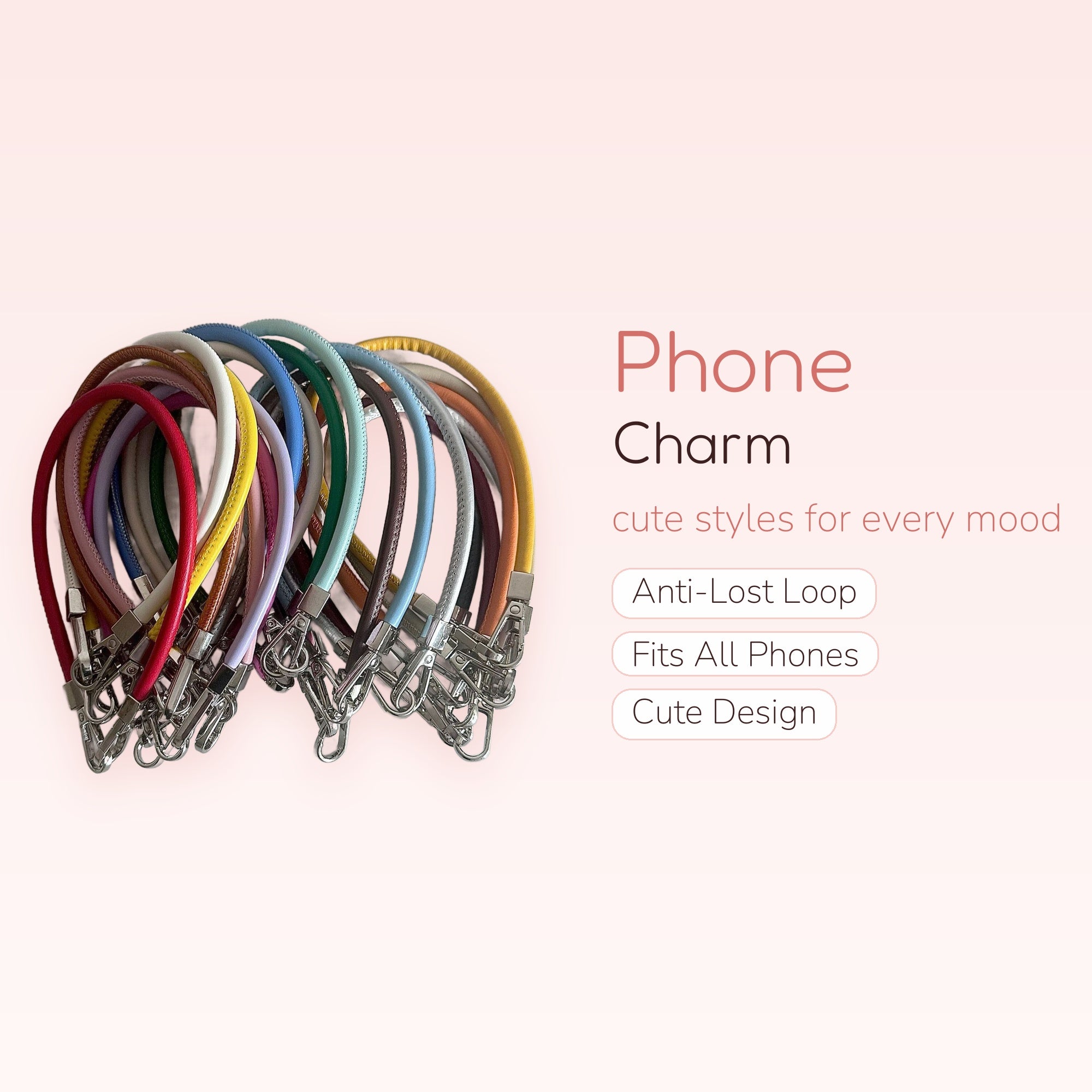 Colorful Leatherette Wrist Phone Charm Straps | Rainbow Bag Handle Lanyards
