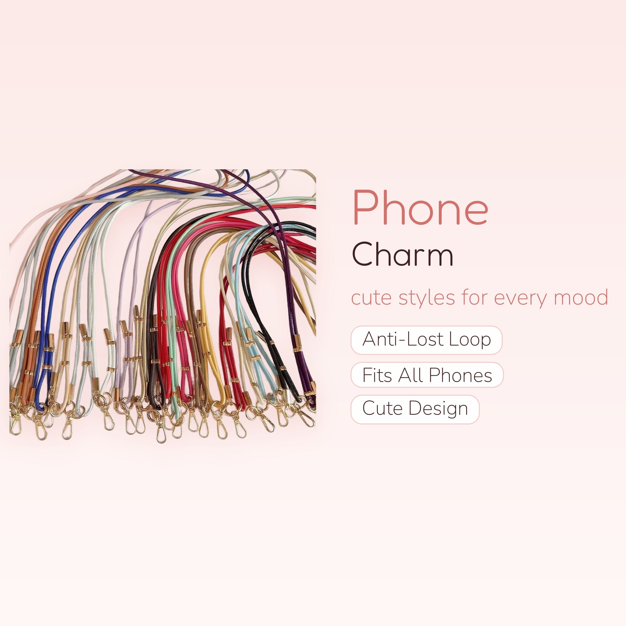 Colorful Braided Leather Phone Lanyard | Adjustable Crossbody Strap with Gold Clasps