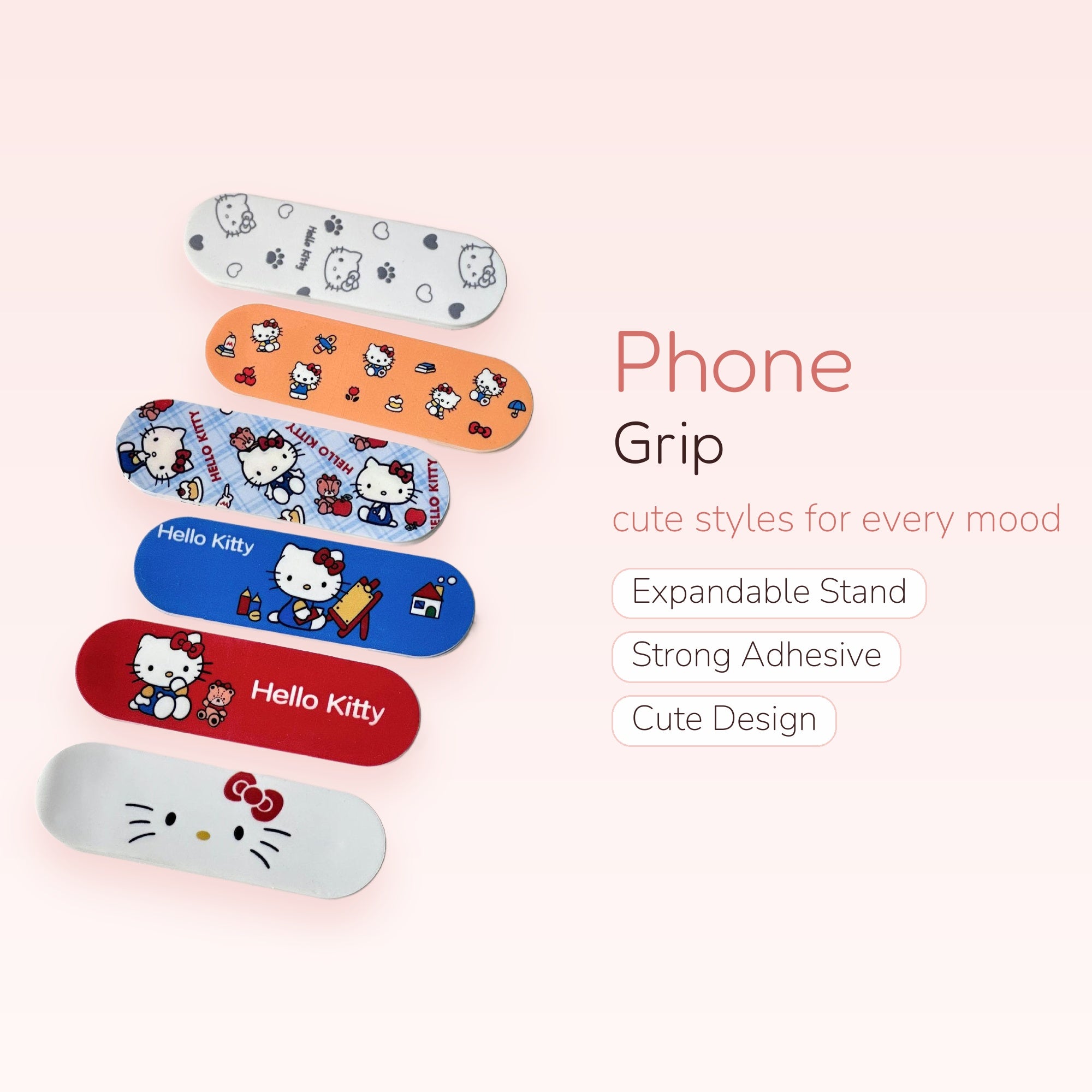 Hello Kitty Character Phone Grips | Cute Cartoon Pop Socket Stands
