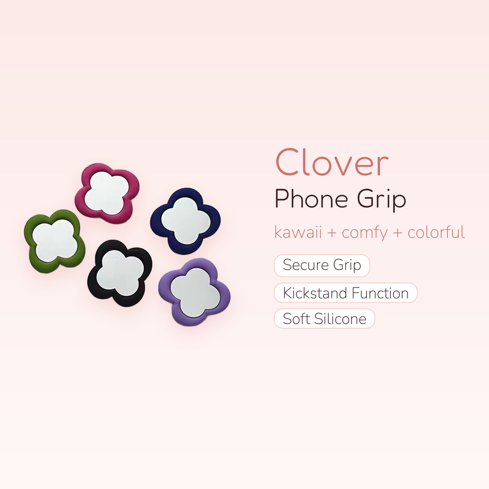Cute Clover Phone Grip Stand | Kawaii Pop Socket Holder