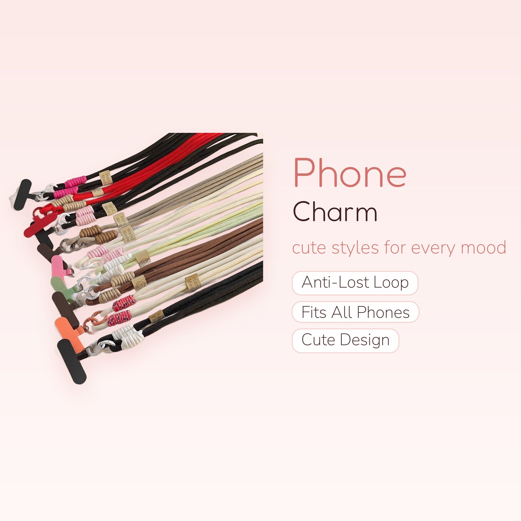 Colorful Braided Rope Phone Charm Lanyard | Aesthetic Adjustable Neck Strap