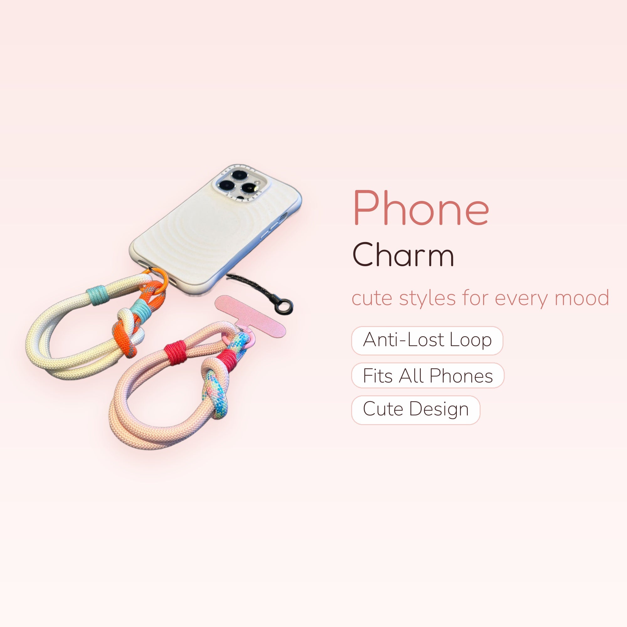 Colorful Rope Knot Phone Charm Wristlet | Aesthetic Braided Lanyard Strap