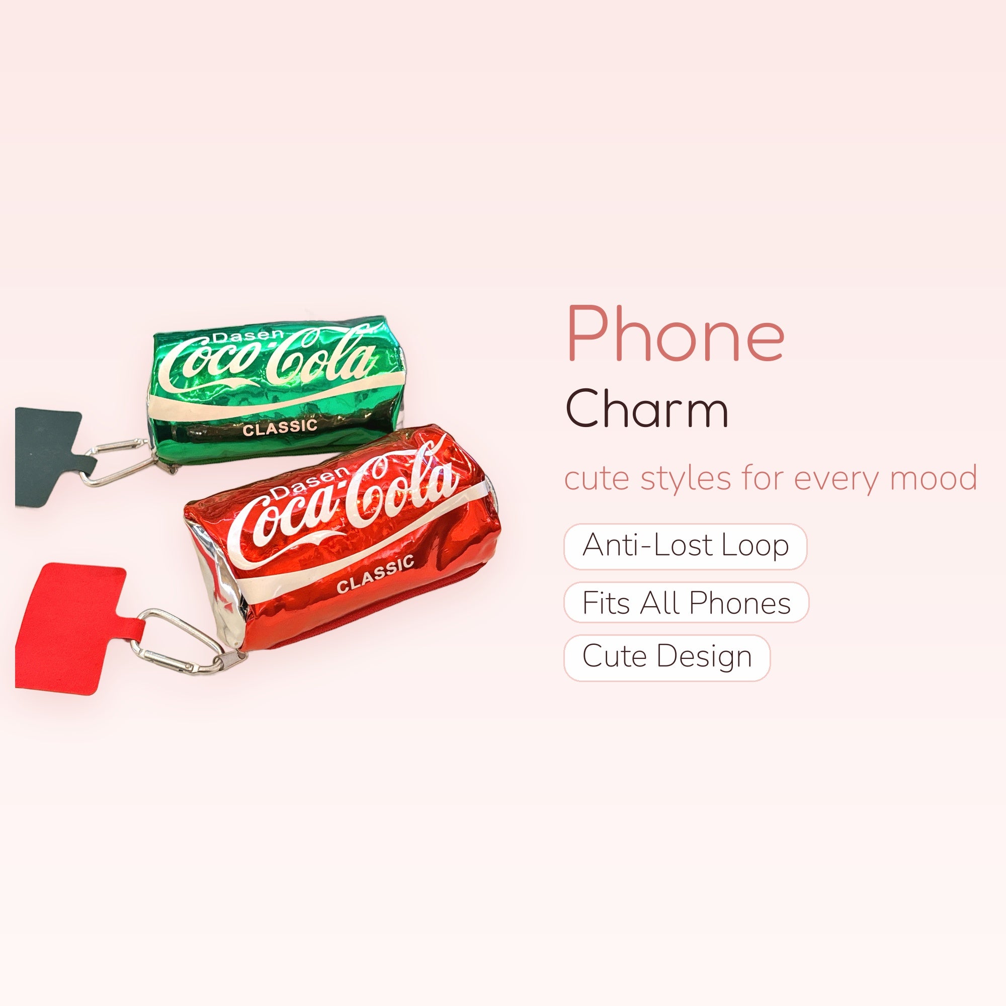 Coca-Cola Can Phone Charm | Kawaii Soda Can Keychain